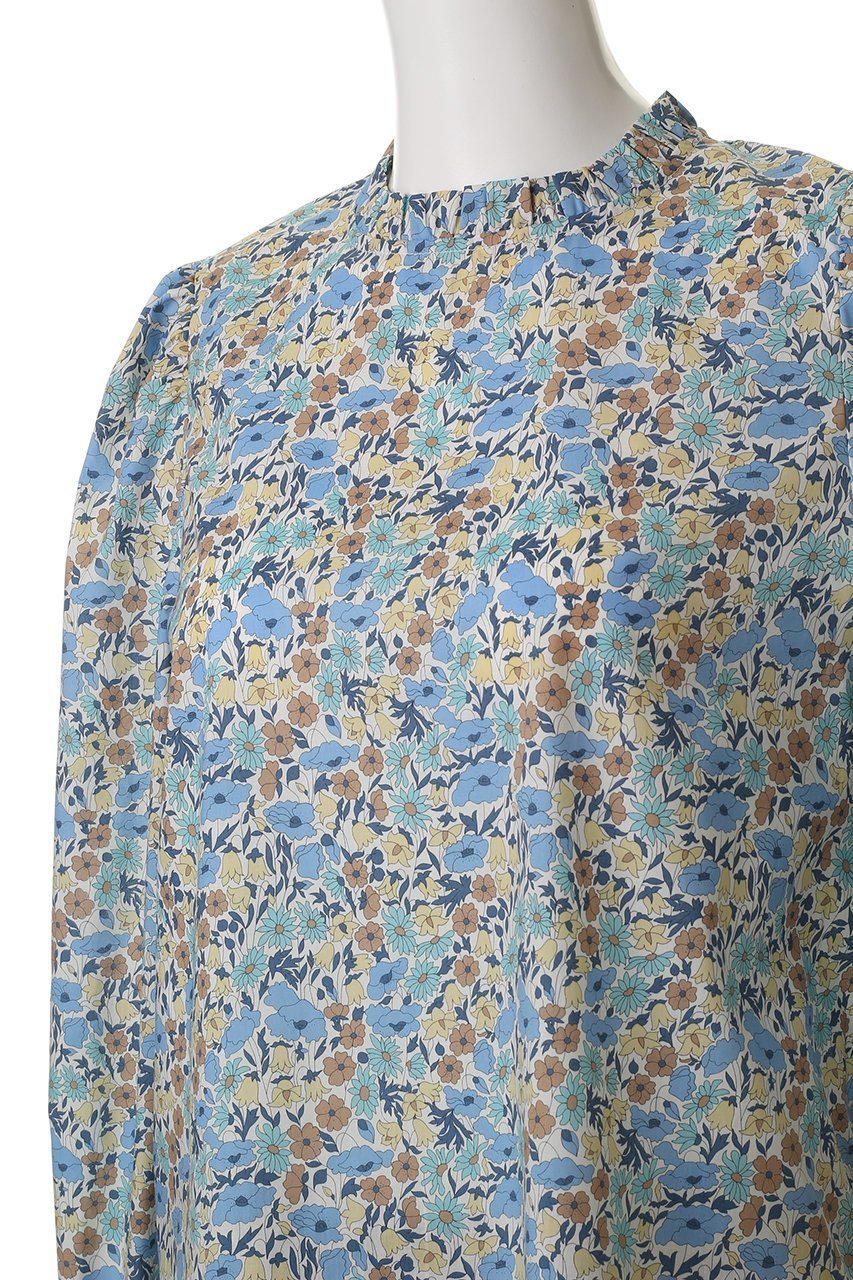 【アミカ/AMICA】のエターナルフラワーブラウス 人気、トレンドファッション・服の通販 founy(ファニー) 　ファッション　Fashion　レディースファッション　Fashion for Women　トップス・カットソー　Cut & Sew Tops　シャツ・ブラウス・オフィスカジュアル　Elegant Blouses & Button-Ups　ギャザー　Gathered, Ruffled　スリーブ　Sleeve, Long Sleeve / Short Sleeve　デニム　Denim, Jeans Material　プリント　Print, Printed Pattern　ロング　Long, Long-Length　other-5|ID: prp329100004882476 ipo3291000000036444137