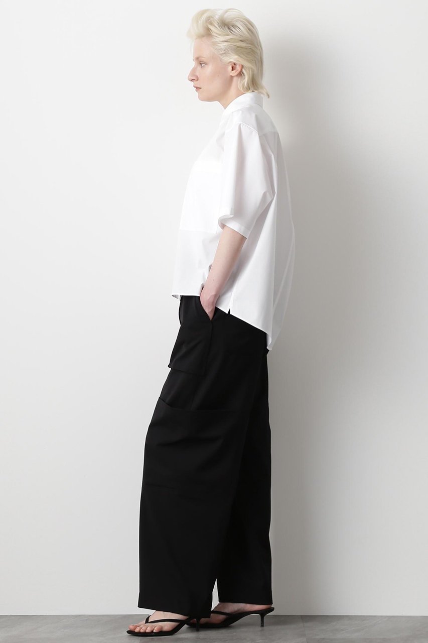 【ヒューエルミュージアム/hueLe Museum】の【STUMBLY】Half Sleeve Shirt 人気、トレンドファッション・服の通販 founy(ファニー) 　ファッション　Fashion　レディースファッション　Fashion for Women　トップス・カットソー　Cut & Sew Tops　シャツ・ブラウス・オフィスカジュアル　Elegant Blouses & Button-Ups　ショート　Short, Short Length　シンプル　Simple, Minimal　スリーブ　Sleeve, Long Sleeve / Short Sleeve　タイプライター　Typewriter Fabric, Crisp Cotton　other-4|ID: prp329100004882487 ipo3291000000036444242