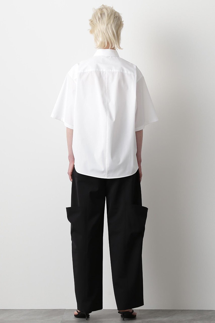 【ヒューエルミュージアム/hueLe Museum】の【STUMBLY】Half Sleeve Shirt 人気、トレンドファッション・服の通販 founy(ファニー) 　ファッション　Fashion　レディースファッション　Fashion for Women　トップス・カットソー　Cut & Sew Tops　シャツ・ブラウス・オフィスカジュアル　Elegant Blouses & Button-Ups　ショート　Short, Short Length　シンプル　Simple, Minimal　スリーブ　Sleeve, Long Sleeve / Short Sleeve　タイプライター　Typewriter Fabric, Crisp Cotton　other-5|ID: prp329100004882487 ipo3291000000036444244