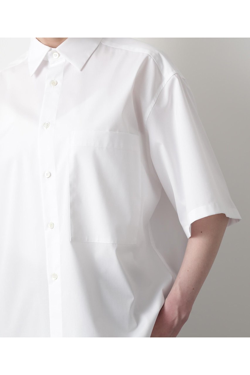 【ヒューエルミュージアム/hueLe Museum】の【STUMBLY】Half Sleeve Shirt 人気、トレンドファッション・服の通販 founy(ファニー) 　ファッション　Fashion　レディースファッション　Fashion for Women　トップス・カットソー　Cut & Sew Tops　シャツ・ブラウス・オフィスカジュアル　Elegant Blouses & Button-Ups　ショート　Short, Short Length　シンプル　Simple, Minimal　スリーブ　Sleeve, Long Sleeve / Short Sleeve　タイプライター　Typewriter Fabric, Crisp Cotton　other-7|ID: prp329100004882487 ipo3291000000036444248