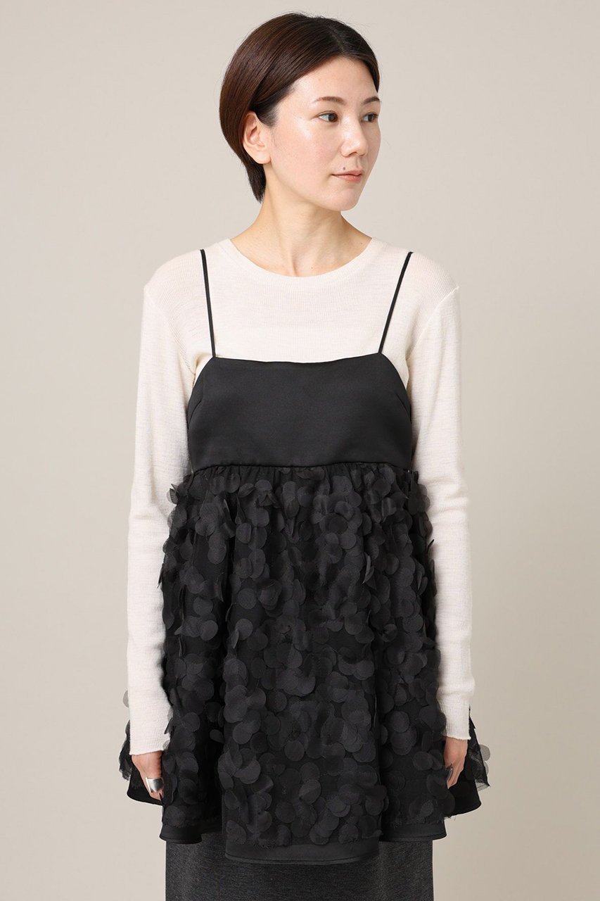 【カレンソロジー/Curensology】のドットチュールキャミソール 人気、トレンドファッション・服の通販 founy(ファニー) 　ファッション　Fashion　レディースファッション　Fashion for Women　トップス・カットソー　Cut & Sew Tops　キャミソール&ノースリーブ　Camisoles & Sleeveless Tops　シャツ・ブラウス・オフィスカジュアル　Elegant Blouses & Button-Ups　おすすめ　Recommended / Our Picks　カットソー　Cut and Sewn Top　キャミソール　Camisole, Spaghetti Strap Top　サテン　Satin, Glossy Fabric　ダウン　Down, Puffer　チュール　Tulip, Tulip Motif　デニム　Denim, Jeans Material　ドット　Polka Dot, Dot Pattern　ノースリーブ　Sleeveless, No-Sleeve　ベビー　Baby, Babywear　ボトム　Bottoms, Lower Wear　ランダム　Random, Irregular　ルーズ　Loose, Oversized　ワイド　Wide, Wide Fit　other-7|ID: prp329100004882488 ipo3291000000036444265