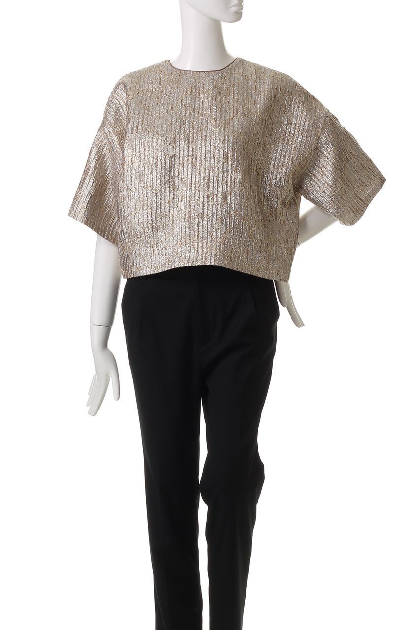 【オブリオ/AUBRIOT】のクロップドジュエルトップ 人気、トレンドファッション・服の通販 founy(ファニー) ファッション Fashion レディースファッション Fashion for Women トップス・カットソー Cut & Sew Tops シャツ・ブラウス・オフィスカジュアル Elegant Blouses & Button-Ups シャイニー Shiny, Glossy Finish ショート Short, Short Length シンプル Simple, Minimal ジャカード/ジャガード Jacquard, Woven Pattern スタイリッシュ Stylish, Fashionable スリーブ Sleeve, Long Sleeve / Short Sleeve トレンド Trend, Trending Now ボックス Boxy, Box Shape モダン Modern, Contemporary ラグジュアリー Luxury, Elegant other-2|ID: prp329100004882536 ipo3291000000036444742