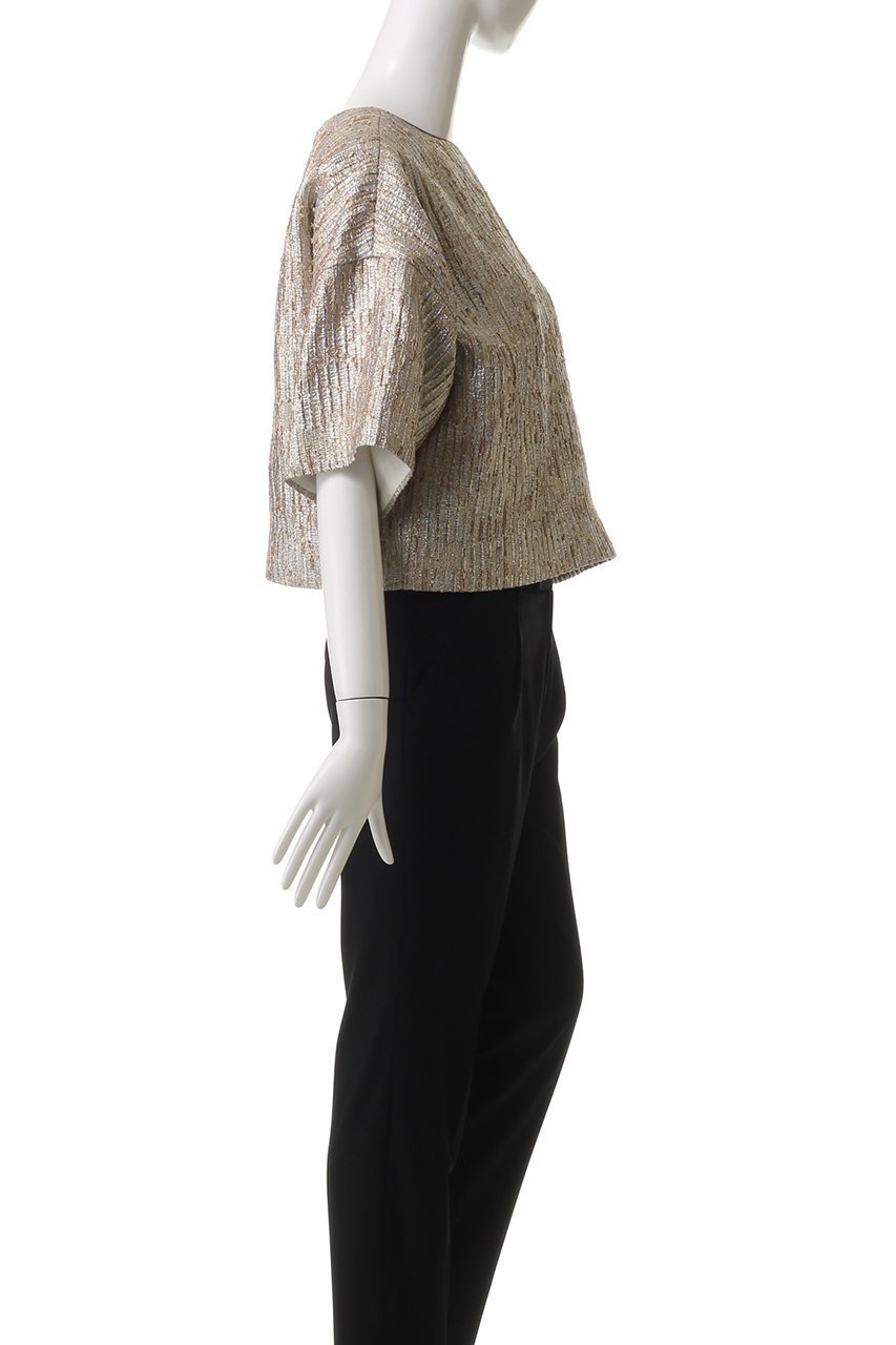 【オブリオ/AUBRIOT】のクロップドジュエルトップ 人気、トレンドファッション・服の通販 founy(ファニー) ファッション Fashion レディースファッション Fashion for Women トップス・カットソー Cut & Sew Tops シャツ・ブラウス・オフィスカジュアル Elegant Blouses & Button-Ups シャイニー Shiny, Glossy Finish ショート Short, Short Length シンプル Simple, Minimal ジャカード/ジャガード Jacquard, Woven Pattern スタイリッシュ Stylish, Fashionable スリーブ Sleeve, Long Sleeve / Short Sleeve トレンド Trend, Trending Now ボックス Boxy, Box Shape モダン Modern, Contemporary ラグジュアリー Luxury, Elegant other-3|ID: prp329100004882536 ipo3291000000036444743