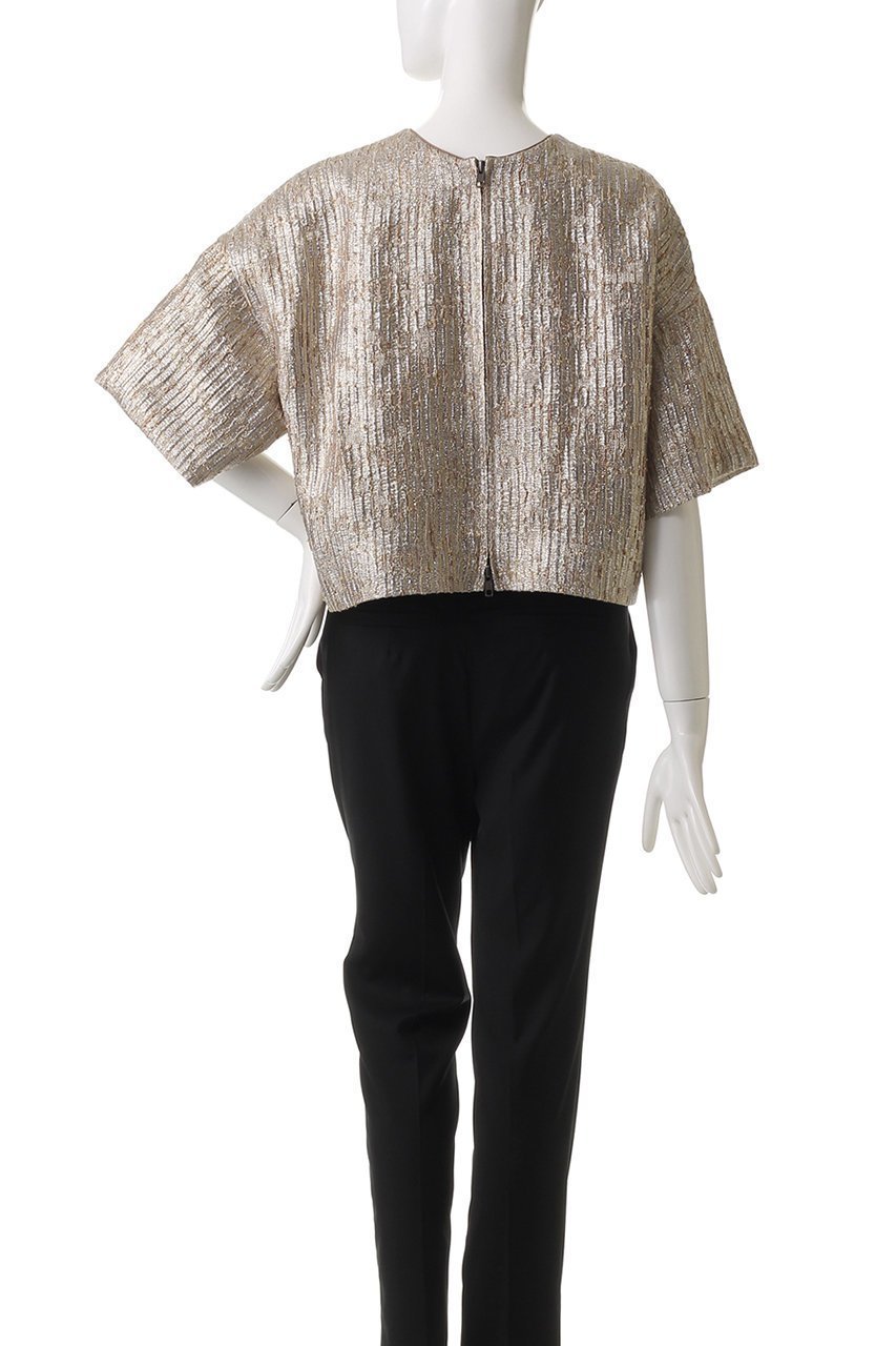 【オブリオ/AUBRIOT】のクロップドジュエルトップ 人気、トレンドファッション・服の通販 founy(ファニー) ファッション Fashion レディースファッション Fashion for Women トップス・カットソー Cut & Sew Tops シャツ・ブラウス・オフィスカジュアル Elegant Blouses & Button-Ups シャイニー Shiny, Glossy Finish ショート Short, Short Length シンプル Simple, Minimal ジャカード/ジャガード Jacquard, Woven Pattern スタイリッシュ Stylish, Fashionable スリーブ Sleeve, Long Sleeve / Short Sleeve トレンド Trend, Trending Now ボックス Boxy, Box Shape モダン Modern, Contemporary ラグジュアリー Luxury, Elegant other-4|ID: prp329100004882536 ipo3291000000036444746