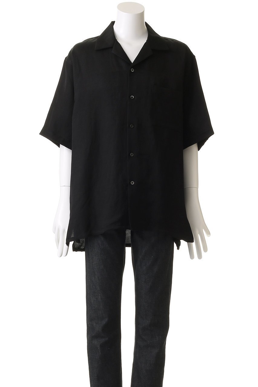 【シュタイン/ssstein】の【UNISEX】VIS/LI TWILL OVERSIZED OPEN COLLAR SS SH 人気、トレンドファッション・服の通販 founy(ファニー) 　ファッション　Fashion　レディースファッション　Fashion for Women　トップス・カットソー　Cut & Sew Tops　シャツ・ブラウス・オフィスカジュアル　Elegant Blouses & Button-Ups　ユニセックス　Unisex, Genderless　ショート　Short, Short Length　スリーブ　Sleeve, Long Sleeve / Short Sleeve　ツイル　Twist, Twisted Detail　リネン　Linen, Linen Fabric　半袖　Short Sleeve, Half Sleeve　other-2|ID: prp329100004882589 ipo3291000000036445218