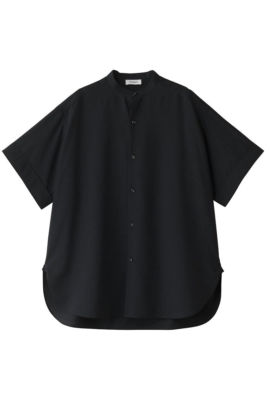 【ザ リラクス/THE RERACS / MEN】の【MEN】ショートスリーブバンドカラーシャツ インテリア・キッズ・メンズ・レディースファッション・服の通販 founy(ファニー) 　ファッション　Fashion　メンズファッション　Fashion for Men　ショート　Short, Short Length　シンプル　Simple, Minimal　スリーブ　Sleeve, Long Sleeve / Short Sleeve　ワイド　Wide, Wide Fit　定番　Standard, Basic Item　ビジネス 仕事 通勤　Business / Work / Commuting　ダークネイビー|ID: prp329100004882593 ipo3291000000036445270