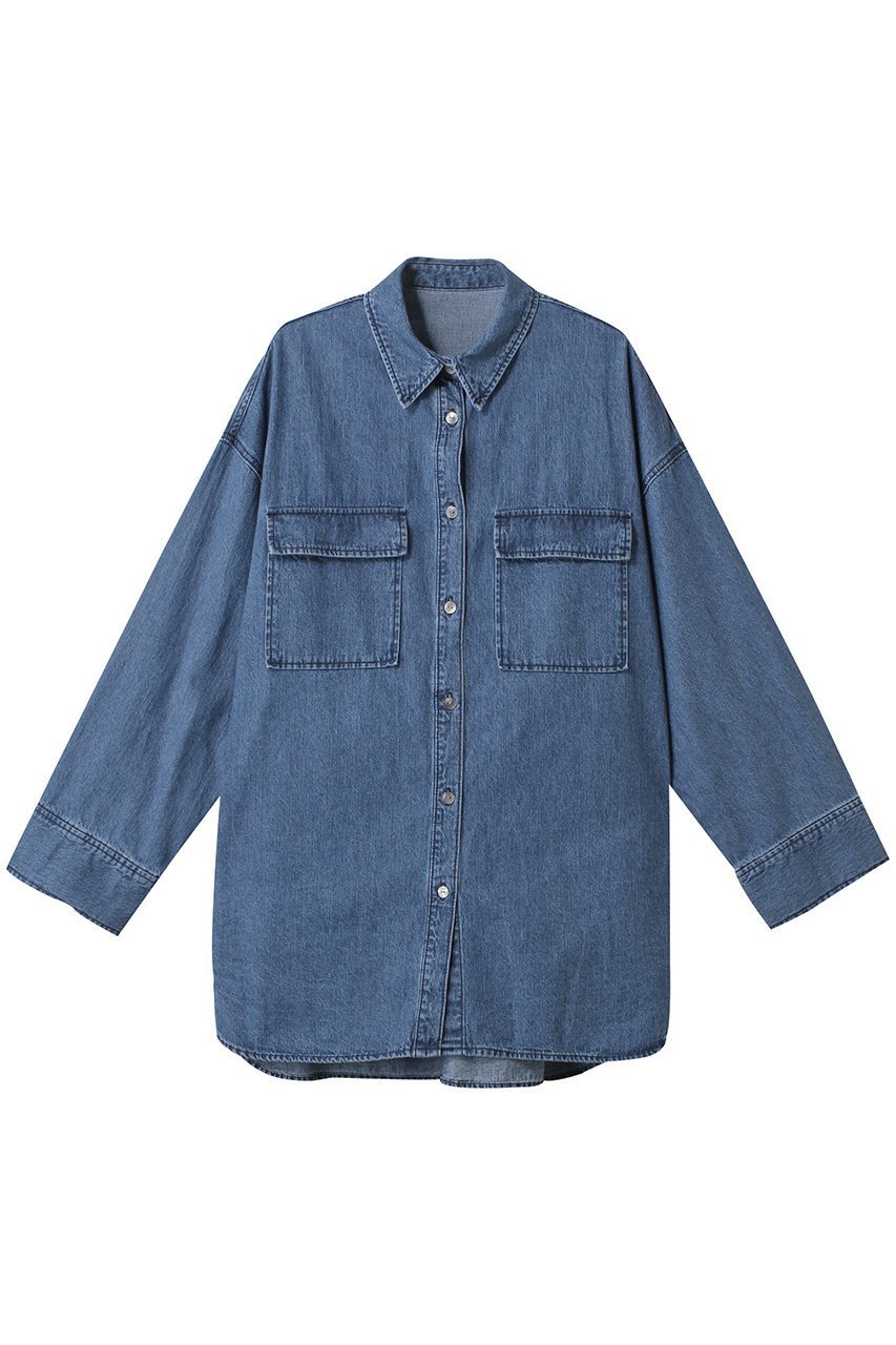 【ハー/HER.】のデニムシャツ インテリア・キッズ・メンズ・レディースファッション・服の通販 founy(ファニー) 　ファッション　Fashion　レディースファッション　Fashion for Women　トップス・カットソー　Cut & Sew Tops　シャツ・ブラウス・オフィスカジュアル　Elegant Blouses & Button-Ups　スリーブ　Sleeve, Long Sleeve / Short Sleeve　デニム　Denim, Jeans Material　ロング　Long, Long-Length　羽織　Haori, Light Jacket　インディゴ|ID: prp329100004882610 ipo3291000000036445426