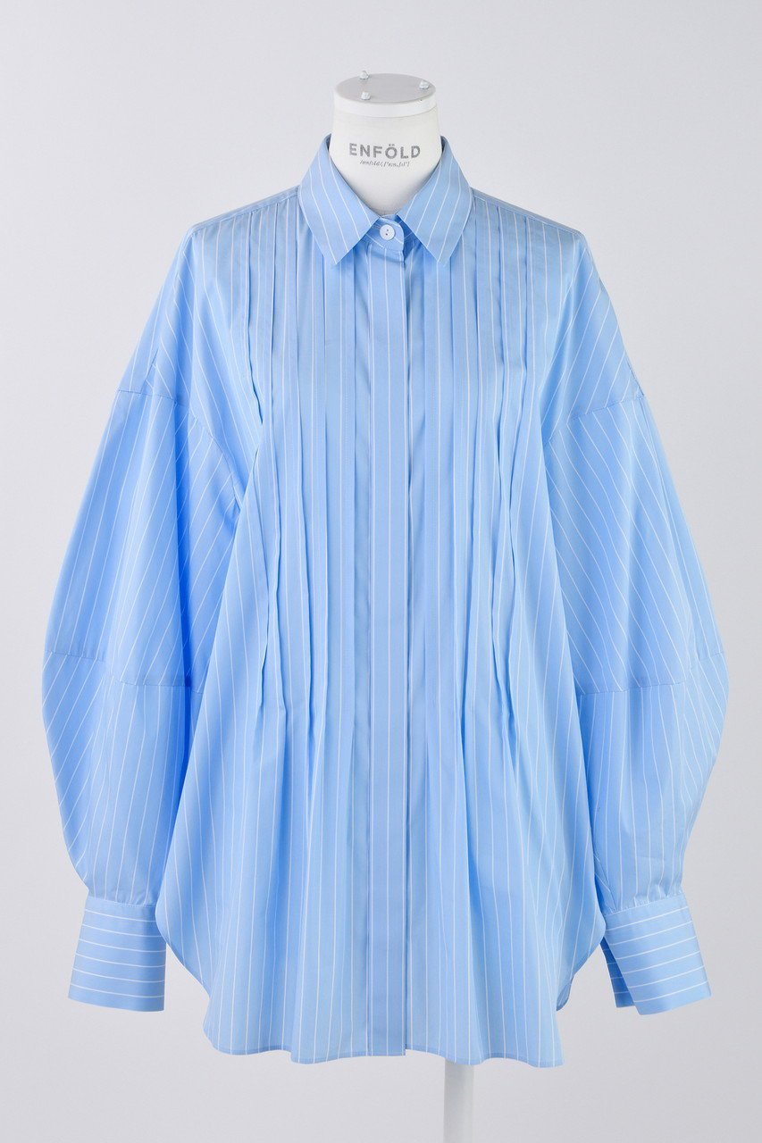 【エンフォルド/ENFOLD】のマットストライプ ランダムタックSH/シャツ 人気、トレンドファッション・服の通販 founy(ファニー) ファッション Fashion レディースファッション Fashion for Women トップス・カットソー Cut & Sew Tops シャツ・ブラウス・オフィスカジュアル Elegant Blouses & Button-Ups ストライプ Stripe, Striped Pattern スリーブ Sleeve, Long Sleeve / Short Sleeve ランダム Random, Irregular ロング Long, Long-Length other-1|ID: prp329100004882613 ipo3291000000036445462