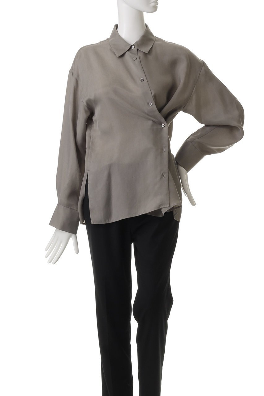 【プルミエ アロンディスモン/1er Arrondissement】のキュプラフィブリルレギュラーカラーシャツ 人気、トレンドファッション・服の通販 founy(ファニー) 　ファッション　Fashion　レディースファッション　Fashion for Women　トップス・カットソー　Cut & Sew Tops　シャツ・ブラウス・オフィスカジュアル　Elegant Blouses & Button-Ups　おすすめ　Recommended / Our Picks　とろみ　Fluid, Flowy Fabric　カシュクール　Wrap Design　キュプラ　Cupro, Eco Fabric　スリーブ　Sleeve, Long Sleeve / Short Sleeve　ボトム　Bottoms, Lower Wear　ロング　Long, Long-Length　エレガント 上品　Elegant　other-6|ID: prp329100004882689 ipo3291000000036446230