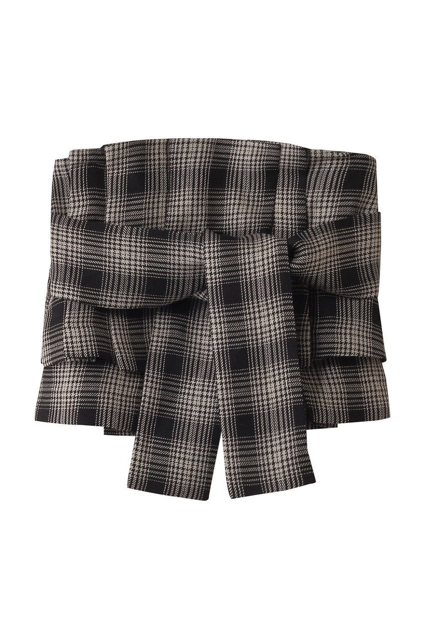 【ヒューエルミュージアム/hueLe Museum】の【STUMBLY】Yarn Dyed Side Zip Bustier インテリア・キッズ・メンズ・レディースファッション・服の通販 founy(ファニー) 　ファッション　Fashion　レディースファッション　Fashion for Women　トップス・カットソー　Cut & Sew Tops　キャミソール&ノースリーブ　Camisoles & Sleeveless Tops　シャツ・ブラウス・オフィスカジュアル　Elegant Blouses & Button-Ups　ビスチェ　Bustiers & Corset Tops / Layered Bustier Style　おすすめ　Recommended / Our Picks　チェック　Check, Plaid, Tartan　ノースリーブ　Sleeveless, No-Sleeve　ビスチェ　Bustier, Corset Top　リネン　Linen, Linen Fabric　リボン　Ribbon, Bow　ブラック2|ID: prp329100004882703 ipo3291000000036446351