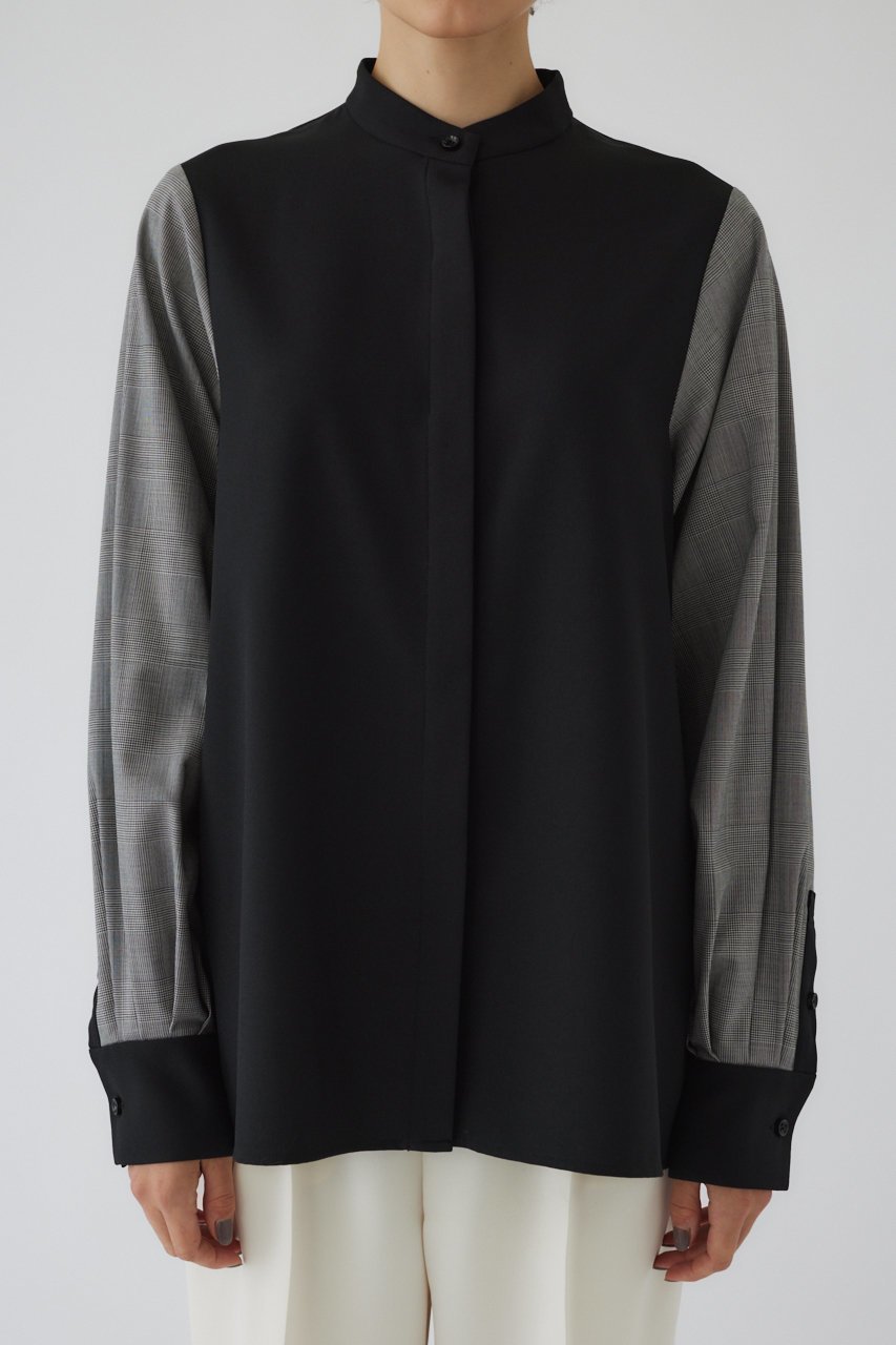 【リムアーク/RIM.ARK】のChic volume sleeve SH/シャツ インテリア・キッズ・メンズ・レディースファッション・服の通販 founy(ファニー) 　ファッション　Fashion　レディースファッション　Fashion for Women　トップス・カットソー　Cut & Sew Tops　シャツ・ブラウス・オフィスカジュアル　Elegant Blouses & Button-Ups　ボリューム袖・フリルスリーブブラウス　Voluminous & Ruffle Sleeves / Puffy Sleeve Tops　スタンド　Stand Collar, Upright Stand　スリーブ　Sleeve, Long Sleeve / Short Sleeve　チェック　Check, Plaid, Tartan　バランス　Balance, Style Balance　マニッシュ　Mannish, Boyish　ロング　Long, Long-Length　マルチ(混色)|ID: prp329100004882711 ipo3291000000036446436