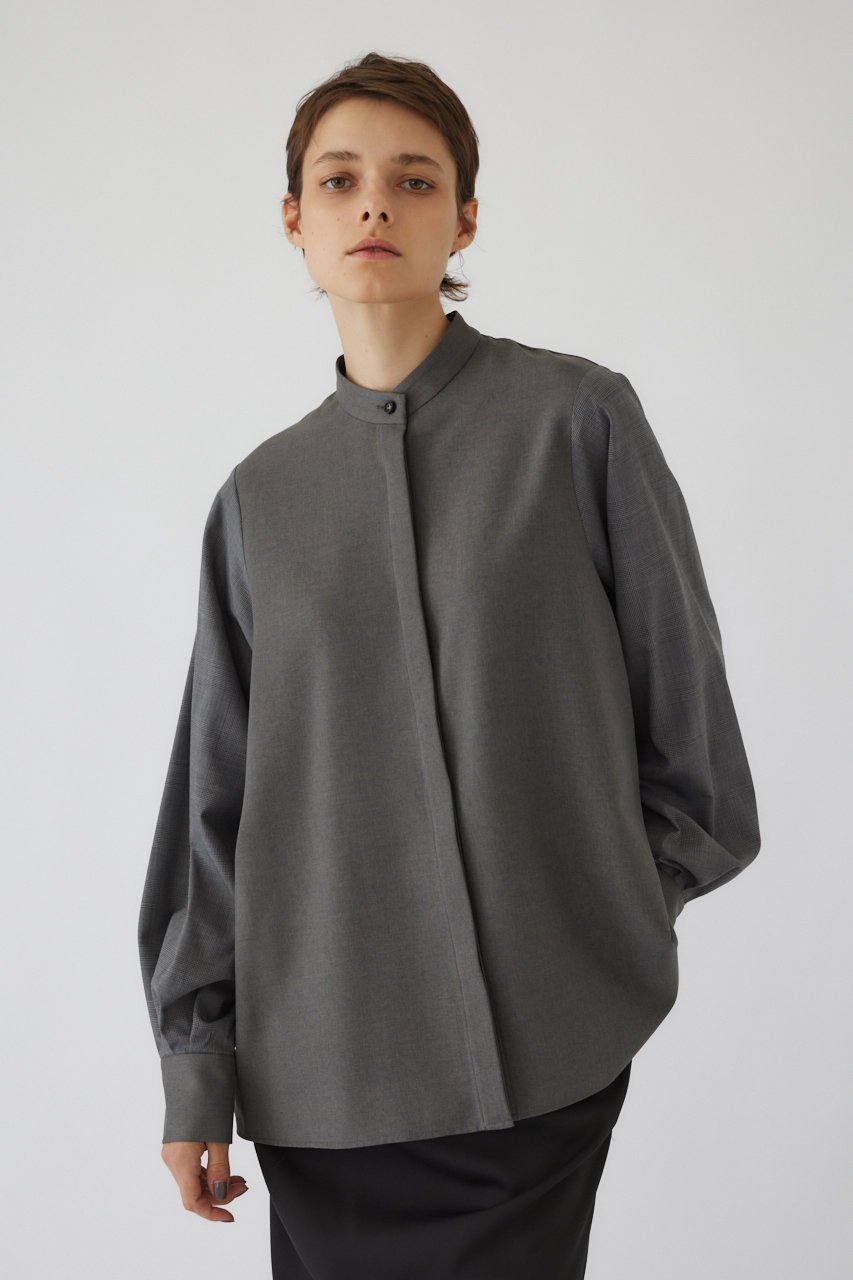 【リムアーク/RIM.ARK】のChic volume sleeve SH/シャツ インテリア・キッズ・メンズ・レディースファッション・服の通販 founy(ファニー) 　ファッション　Fashion　レディースファッション　Fashion for Women　トップス・カットソー　Cut & Sew Tops　シャツ・ブラウス・オフィスカジュアル　Elegant Blouses & Button-Ups　ボリューム袖・フリルスリーブブラウス　Voluminous & Ruffle Sleeves / Puffy Sleeve Tops　スタンド　Stand Collar, Upright Stand　スリーブ　Sleeve, Long Sleeve / Short Sleeve　チェック　Check, Plaid, Tartan　バランス　Balance, Style Balance　マニッシュ　Mannish, Boyish　ロング　Long, Long-Length　マルチカラー2|ID: prp329100004882711 ipo3291000000036446438