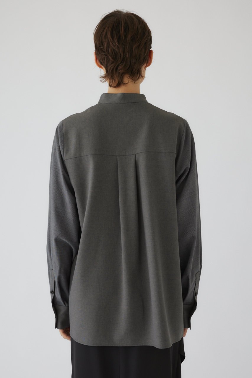 【リムアーク/RIM.ARK】のChic volume sleeve SH/シャツ 人気、トレンドファッション・服の通販 founy(ファニー) 　ファッション　Fashion　レディースファッション　Fashion for Women　トップス・カットソー　Cut & Sew Tops　シャツ・ブラウス・オフィスカジュアル　Elegant Blouses & Button-Ups　ボリューム袖・フリルスリーブブラウス　Voluminous & Ruffle Sleeves / Puffy Sleeve Tops　スタンド　Stand Collar, Upright Stand　スリーブ　Sleeve, Long Sleeve / Short Sleeve　チェック　Check, Plaid, Tartan　バランス　Balance, Style Balance　マニッシュ　Mannish, Boyish　ロング　Long, Long-Length　other-5|ID: prp329100004882711 ipo3291000000036446446