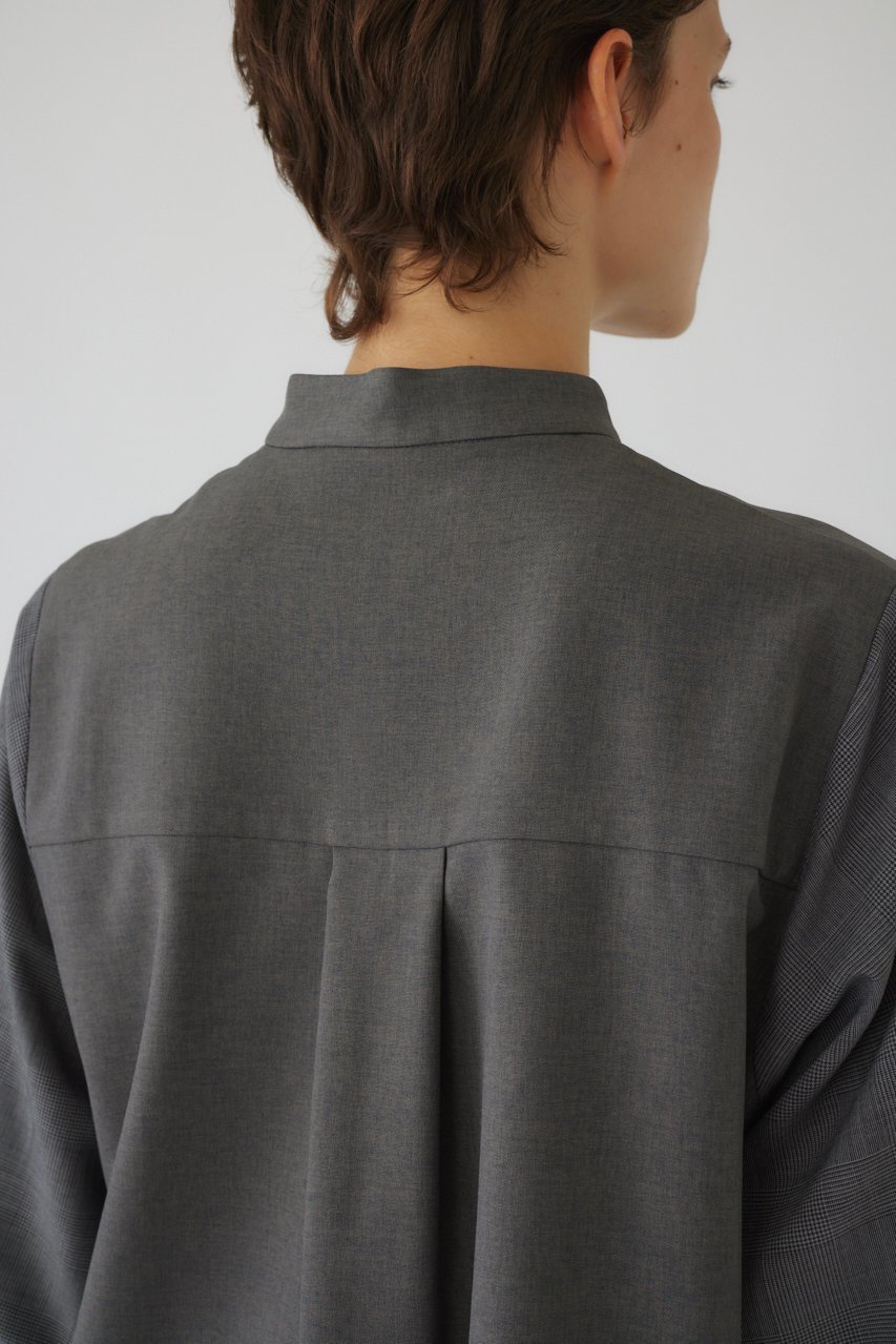 【リムアーク/RIM.ARK】のChic volume sleeve SH/シャツ 人気、トレンドファッション・服の通販 founy(ファニー) 　ファッション　Fashion　レディースファッション　Fashion for Women　トップス・カットソー　Cut & Sew Tops　シャツ・ブラウス・オフィスカジュアル　Elegant Blouses & Button-Ups　ボリューム袖・フリルスリーブブラウス　Voluminous & Ruffle Sleeves / Puffy Sleeve Tops　スタンド　Stand Collar, Upright Stand　スリーブ　Sleeve, Long Sleeve / Short Sleeve　チェック　Check, Plaid, Tartan　バランス　Balance, Style Balance　マニッシュ　Mannish, Boyish　ロング　Long, Long-Length　other-6|ID: prp329100004882711 ipo3291000000036446448