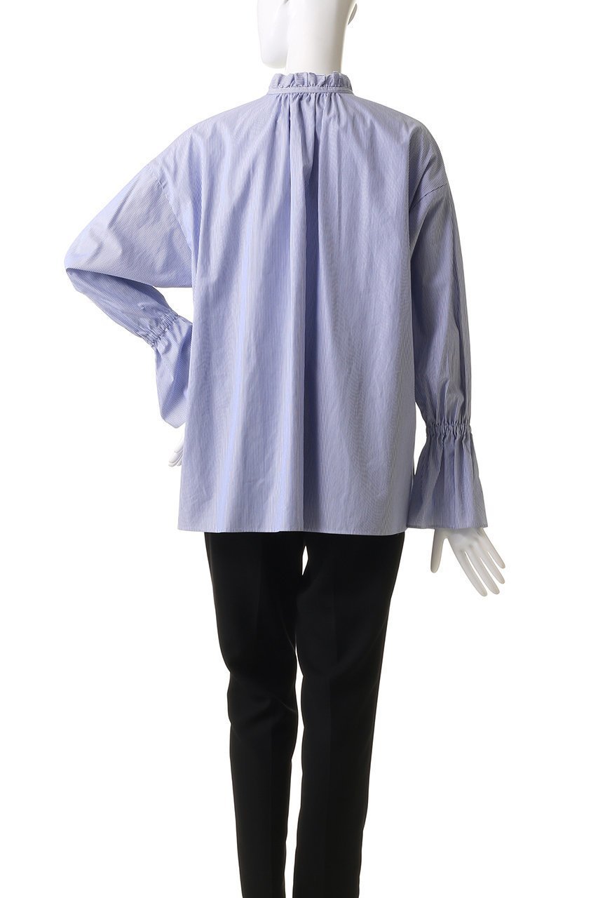 【プルミエ アロンディスモン/1er Arrondissement】のストライプフリルシャツ 人気、トレンドファッション・服の通販 founy(ファニー) 　ファッション　Fashion　レディースファッション　Fashion for Women　トップス・カットソー　Cut & Sew Tops　シャツ・ブラウス・オフィスカジュアル　Elegant Blouses & Button-Ups　ギャザー　Gathered, Ruffled　ストライプ　Stripe, Striped Pattern　スリーブ　Sleeve, Long Sleeve / Short Sleeve　ダウン　Down, Puffer　デニム　Denim, Jeans Material　フリル　Frill, Ruffle　フレア　Flare, Flared　フロント　Front, Front Design　ロング　Long, Long-Length　エレガント 上品　Elegant　other-4|ID: prp329100004882742 ipo3291000000036446757