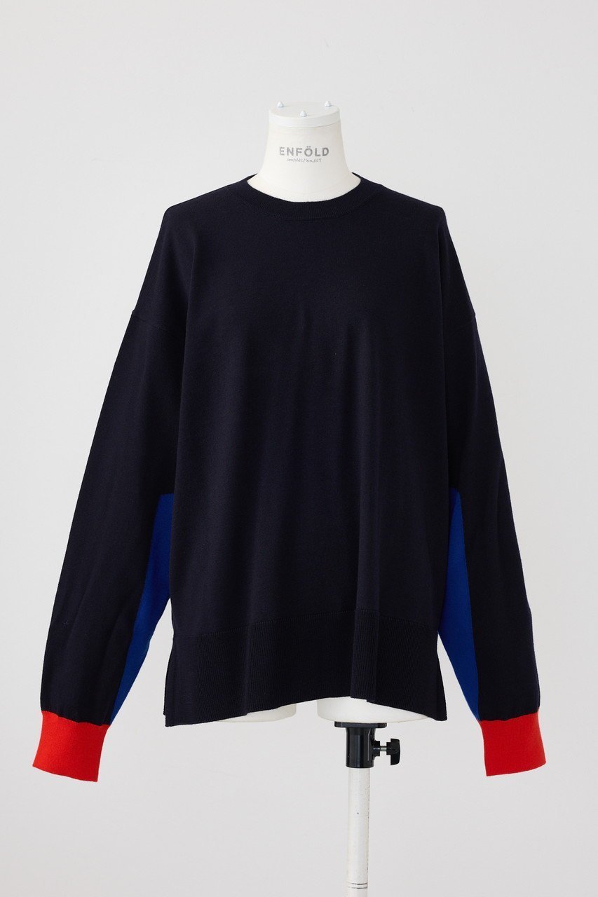 【エンフォルド/ENFOLD】のパネルレイヤード P.O/プルオーバー インテリア・キッズ・メンズ・レディースファッション・服の通販 founy(ファニー) ファッション Fashion レディースファッション Fashion for Women トップス・カットソー Cut & Sew Tops シャツ・ブラウス・オフィスカジュアル Elegant Blouses & Button-Ups カジュアルプルオーバー・ニットトップス Pullovers & Knit Tops / Casual Pullovers スリーブ Sleeve, Long Sleeve / Short Sleeve ベーシック Basic, Essential ロング Long, Long-Length ダークネイビー|ID: prp329100004882744 ipo3291000000036446771