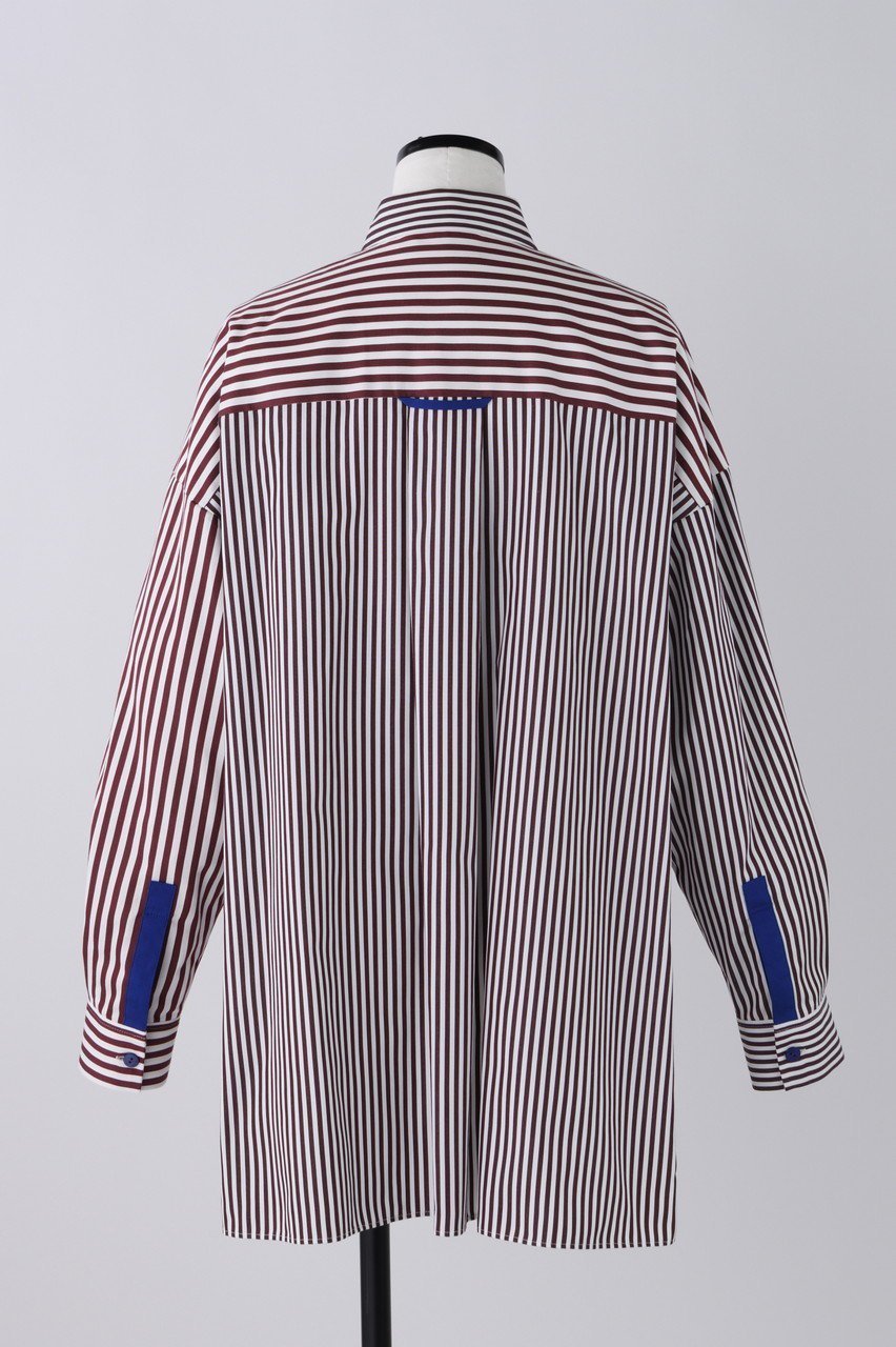 【ナゴンスタンス/nagonstans】のStripe MIX SH/シャツ 人気、トレンドファッション・服の通販 founy(ファニー) 　ファッション　Fashion　レディースファッション　Fashion for Women　トップス・カットソー　Cut & Sew Tops　シャツ・ブラウス・オフィスカジュアル　Elegant Blouses & Button-Ups　アシンメトリー　Asymmetrical Style　ショート　Short, Short Length　スリーブ　Sleeve, Long Sleeve / Short Sleeve　ミックス　Mix, Mixed Style　other-3|ID: prp329100004882749 ipo3291000000036446839
