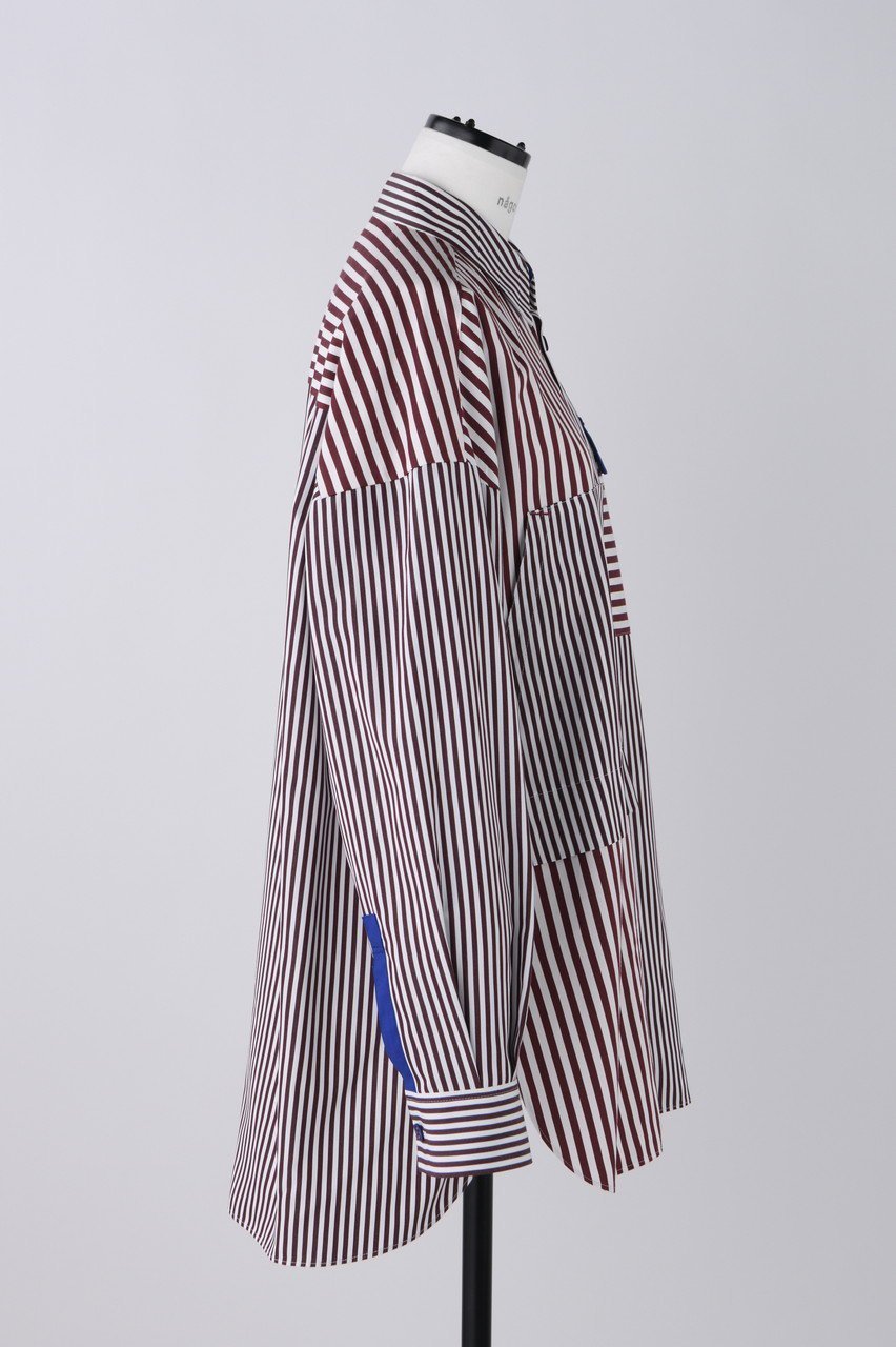 【ナゴンスタンス/nagonstans】のStripe MIX SH/シャツ 人気、トレンドファッション・服の通販 founy(ファニー) 　ファッション　Fashion　レディースファッション　Fashion for Women　トップス・カットソー　Cut & Sew Tops　シャツ・ブラウス・オフィスカジュアル　Elegant Blouses & Button-Ups　アシンメトリー　Asymmetrical Style　ショート　Short, Short Length　スリーブ　Sleeve, Long Sleeve / Short Sleeve　ミックス　Mix, Mixed Style　other-4|ID: prp329100004882749 ipo3291000000036446841