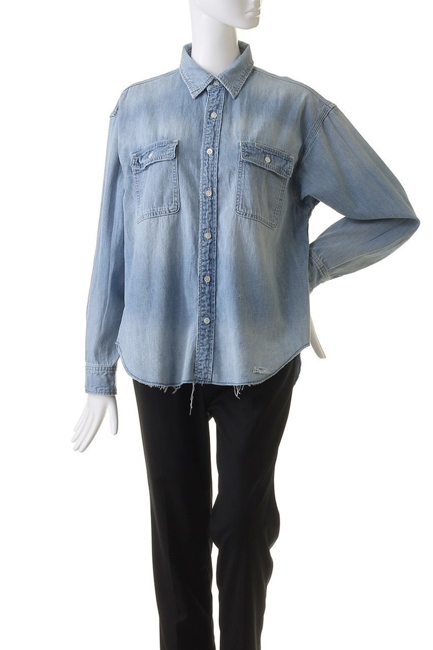 【マルティニーク/martinique】の《別注》【RED CARD TOKYO】Bronx デニムシャツ 人気、トレンドファッション・服の通販 founy(ファニー) 　ファッション　Fashion　レディースファッション　Fashion for Women　トップス・カットソー　Cut & Sew Tops　シャツ・ブラウス・オフィスカジュアル　Elegant Blouses & Button-Ups　スリーブ　Sleeve, Long Sleeve / Short Sleeve　デニム　Denim, Jeans Material　ロング　Long, Long-Length　別注　Limited Edition, Custom Order　定番　Standard, Basic Item　羽織　Haori, Light Jacket　other-2|ID: prp329100004882754 ipo3291000000036446873