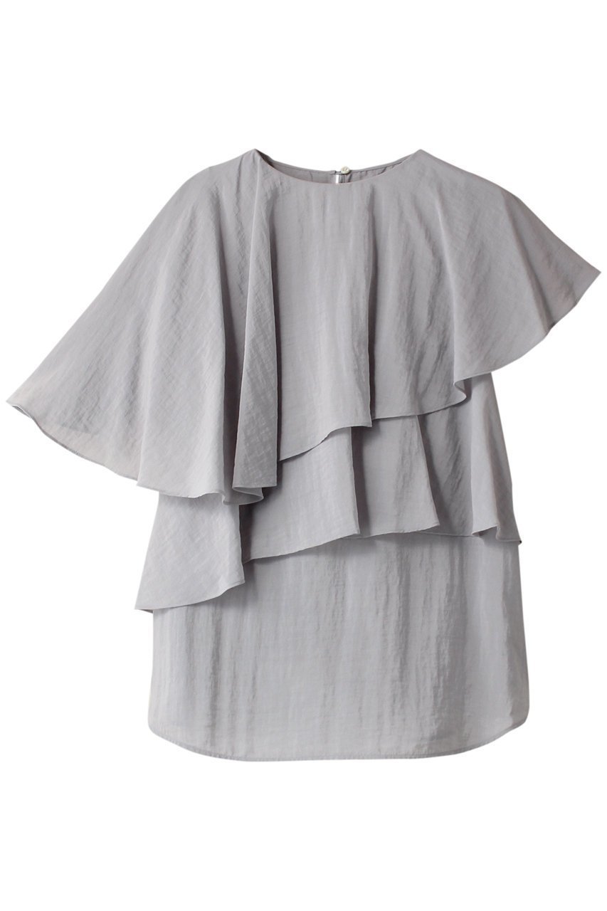 【デパリエ/DEPAREILLE】のフレアブラウス インテリア・キッズ・メンズ・レディースファッション・服の通販 founy(ファニー) ファッション Fashion レディースファッション Fashion for Women トップス・カットソー Cut & Sew Tops シャツ・ブラウス・オフィスカジュアル Elegant Blouses & Button-Ups おすすめ Recommended / Our Picks シアー Sheer, See-Through ショート Short, Short Length スリーブ Sleeve, Long Sleeve / Short Sleeve ティアード Tiered, Tiered Style フレア Flare, Flared ラッフル Ruffle, Frill サックス|ID: prp329100004882763 ipo3291000000036446954