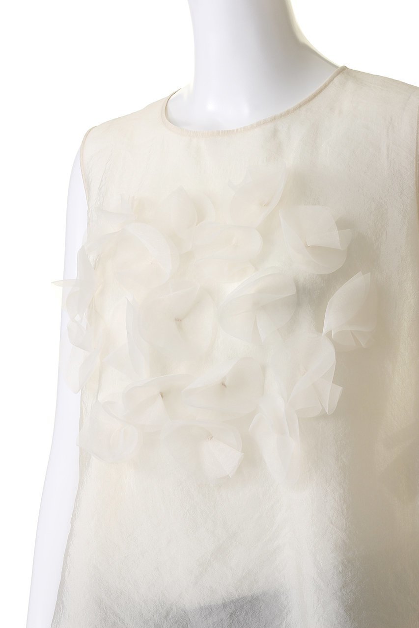 【プレインピープル/PLAIN PEOPLE】のシルキーオーガンジーモチーフブラウス 人気、トレンドファッション・服の通販 founy(ファニー) 　ファッション　Fashion　レディースファッション　Fashion for Women　トップス・カットソー　Cut & Sew Tops　キャミソール&ノースリーブ　Camisoles & Sleeveless Tops　シャツ・ブラウス・オフィスカジュアル　Elegant Blouses & Button-Ups　シンプル　Simple, Minimal　ノースリーブ　Sleeveless, No-Sleeve　フロント　Front, Front Design　ボトム　Bottoms, Lower Wear　モチーフ　Motif, Design Theme　other-5|ID: prp329100004882768 ipo3291000000036447029