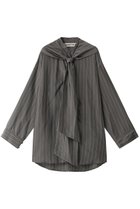 【プランク プロジェクト/PRANK PROJECT】のボウタイフードブラウス / Bow Tie Hood Blouse 人気、トレンドファッション・服の通販 founy(ファニー) ファッション Fashion レディースファッション Fashion for Women トップス・カットソー Cut & Sew Tops シャツ・ブラウス・オフィスカジュアル Elegant Blouses & Button-Ups おすすめ Recommended / Our Picks クラシック Classic, Timeless Style ストライプ Stripe, Striped Pattern スリーブ Sleeve, Long Sleeve / Short Sleeve フレア Flare, Flared ロング Long, Long-Length ワイド Wide, Wide Fit エレガント 上品 Elegant 無地 Plain, Solid Color thumbnail GRY(グレー)|ID: prp329100004882794 ipo3291000000036447243