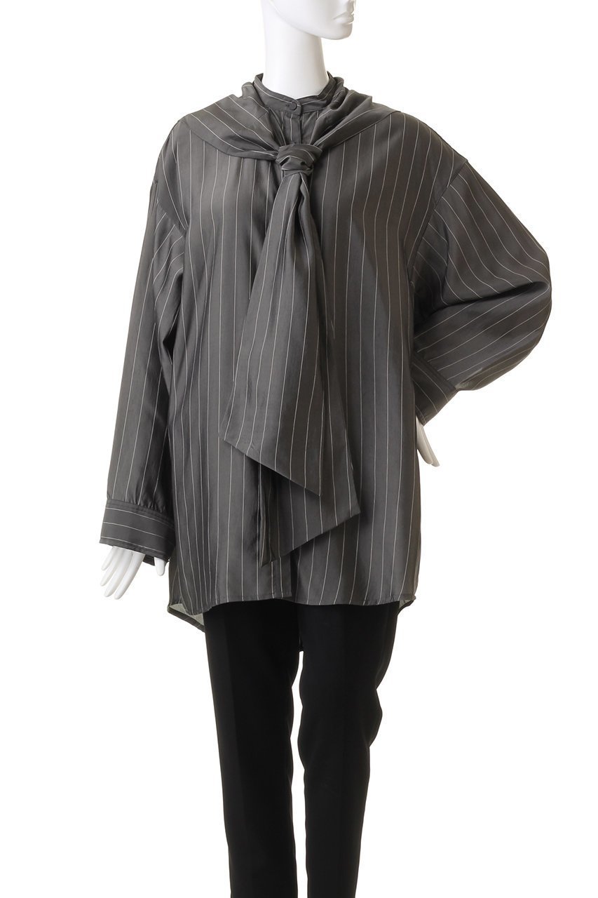 【プランク プロジェクト/PRANK PROJECT】のボウタイフードブラウス / Bow Tie Hood Blouse 人気、トレンドファッション・服の通販 founy(ファニー) 　ファッション　Fashion　レディースファッション　Fashion for Women　トップス・カットソー　Cut & Sew Tops　シャツ・ブラウス・オフィスカジュアル　Elegant Blouses & Button-Ups　おすすめ　Recommended / Our Picks　クラシック　Classic, Timeless Style　ストライプ　Stripe, Striped Pattern　スリーブ　Sleeve, Long Sleeve / Short Sleeve　フレア　Flare, Flared　ロング　Long, Long-Length　ワイド　Wide, Wide Fit　エレガント 上品　Elegant　無地　Plain, Solid Color　other-2|ID: prp329100004882794 ipo3291000000036447247