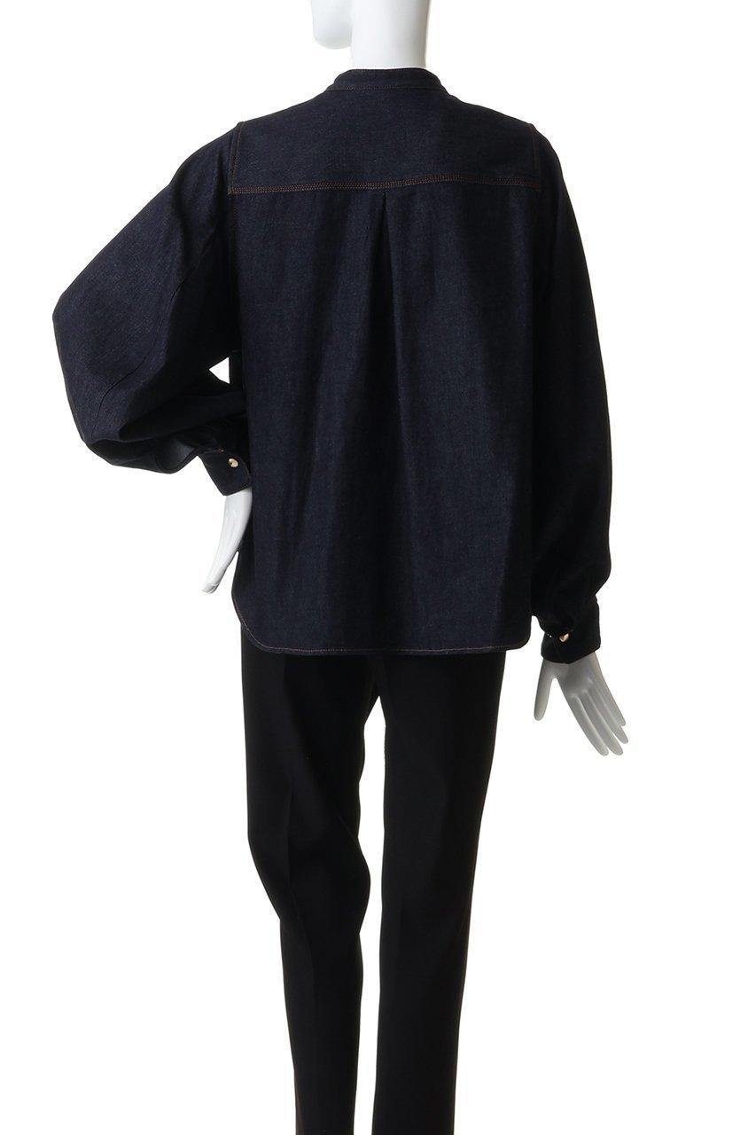 【マッキントッシュ/MACKINTOSH】のTHORNHILL ボリュームスリーブノーカラーデニムシャツ 人気、トレンドファッション・服の通販 founy(ファニー) ファッション Fashion レディースファッション Fashion for Women トップス・カットソー Cut & Sew Tops シャツ・ブラウス・オフィスカジュアル Elegant Blouses & Button-Ups ボリューム袖・フリルスリーブブラウス Voluminous & Ruffle Sleeves / Puffy Sleeve Tops スリーブ Sleeve, Long Sleeve / Short Sleeve フロント Front, Front Design メタリック Metallic, Shiny Finish モダン Modern, Contemporary ロング Long, Long-Length 新作・新入荷 New Arrivals / New In other-4|ID: prp329100004882835 ipo3291000000036447776