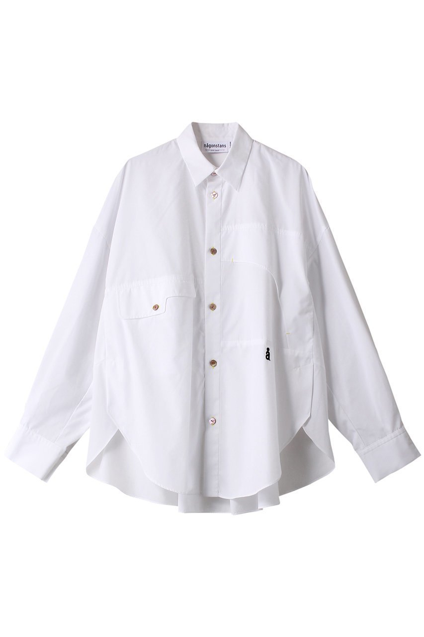 【ナゴンスタンス/nagonstans】のT/Cブロード Roundフレア SH/シャツ インテリア・キッズ・メンズ・レディースファッション・服の通販 founy(ファニー) 　ファッション　Fashion　レディースファッション　Fashion for Women　トップス・カットソー　Cut & Sew Tops　シャツ・ブラウス・オフィスカジュアル　Elegant Blouses & Button-Ups　スリーブ　Sleeve, Long Sleeve / Short Sleeve　フレア　Flare, Flared　ブロード　Broadcloth, Fine Cotton　ロング　Long, Long-Length　羽織　Haori, Light Jacket　Salt|ID: prp329100004882888 ipo3291000000036448257