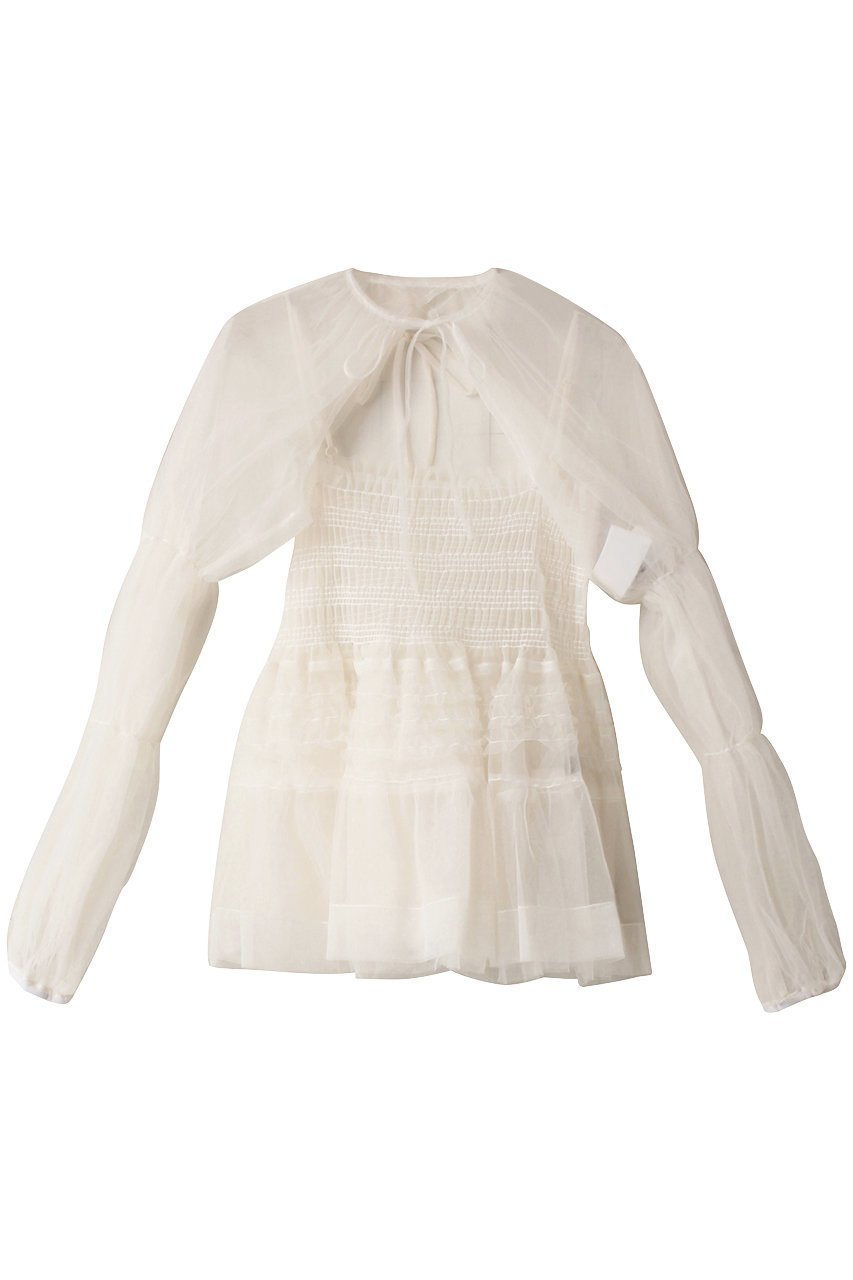 【メゾンスペシャル/MAISON SPECIAL】のTulle Camisole Bolero/チュールキャミボレロ インテリア・キッズ・メンズ・レディースファッション・服の通販 founy(ファニー) 　ファッション　Fashion　レディースファッション　Fashion for Women　アウター　Coat / Outerwear Collection　ボレロ・ショート丈ジャケット / ドレス羽織りに　Boleros & Short Jackets　トップス・カットソー　Cut & Sew Tops　キャミソール&ノースリーブ　Camisoles & Sleeveless Tops　シャツ・ブラウス・オフィスカジュアル　Elegant Blouses & Button-Ups　エアリー　Airy Texture　ガーリー　Girly, Feminine Style　キャミソール　Camisole, Spaghetti Strap Top　シャーリング　Shirring, Ruched　スリーブ　Sleeve, Long Sleeve / Short Sleeve　フリル　Frill, Ruffle　ロング　Long, Long-Length　夏　Summer　春　Spring　O.WHT(オフホワイト)|ID: prp329100004882906 ipo3291000000036448380