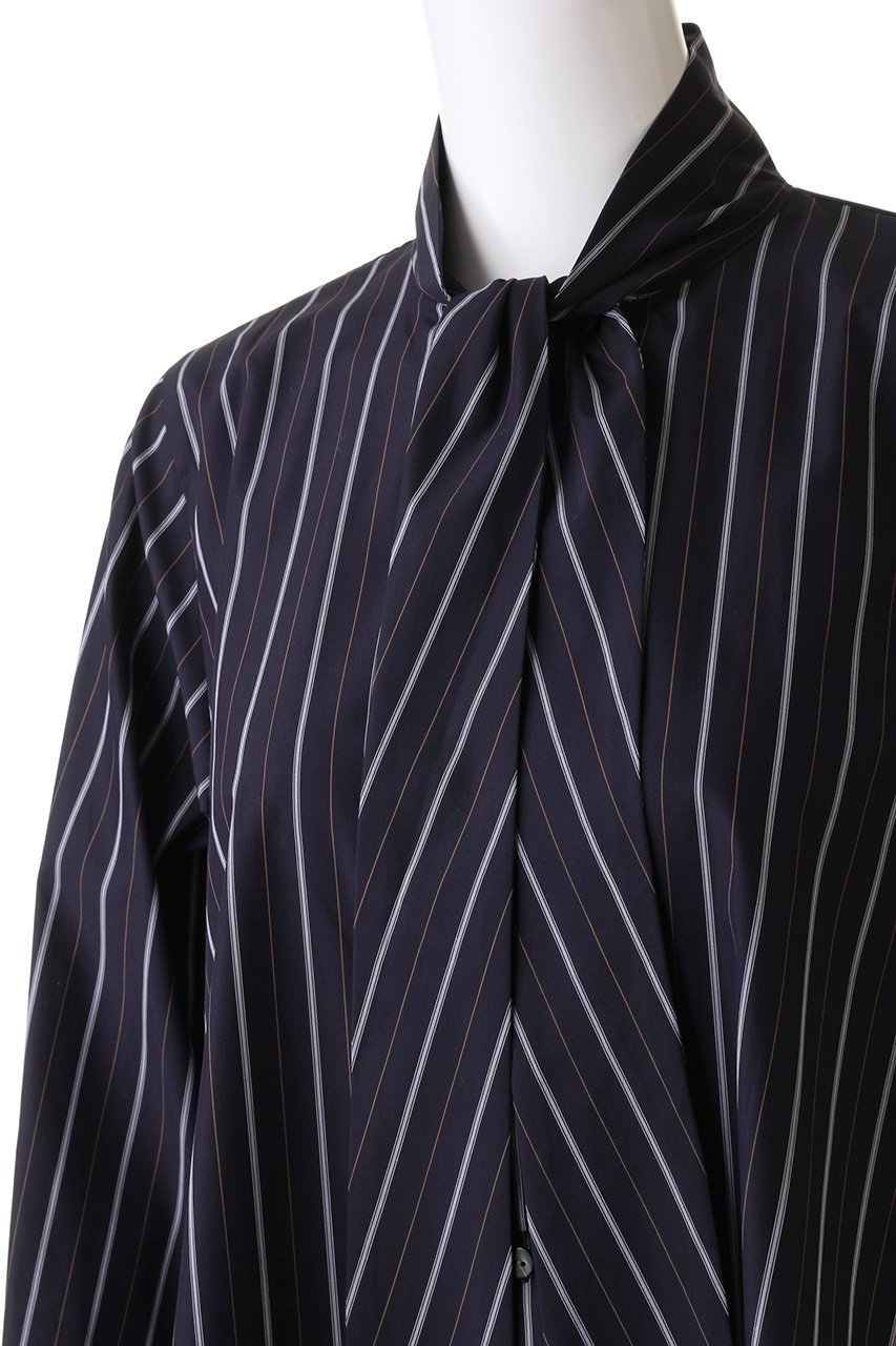 【ミディウミソリッド/MIDIUMISOLID】のbowtie shirt シャツ 人気、トレンドファッション・服の通販 founy(ファニー) 　ファッション　Fashion　レディースファッション　Fashion for Women　トップス・カットソー　Cut & Sew Tops　シャツ・ブラウス・オフィスカジュアル　Elegant Blouses & Button-Ups　ストライプ　Stripe, Striped Pattern　スリーブ　Sleeve, Long Sleeve / Short Sleeve　パーティ　Party, Party Style　マニッシュ　Mannish, Boyish　ロング　Long, Long-Length　other-5|ID: prp329100004882932 ipo3291000000036448632