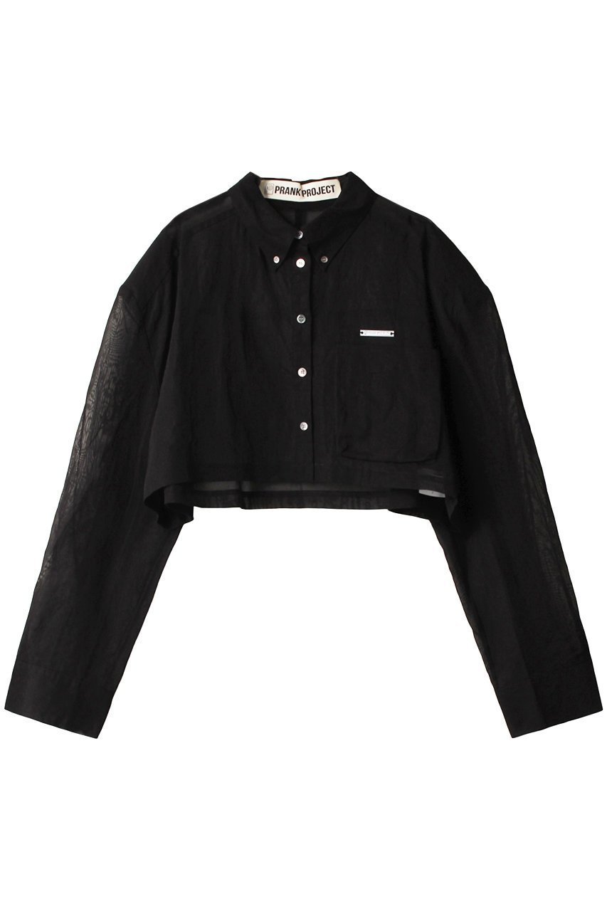 【プランク プロジェクト/PRANK PROJECT】のコットンオーガンジーオーバーショルダーシャツ / Cotton Organzy Over Shoulder Shirt インテリア・キッズ・メンズ・レディースファッション・服の通販 founy(ファニー) 　ファッション　Fashion　レディースファッション　Fashion for Women　トップス・カットソー　Cut & Sew Tops　シャツ・ブラウス・オフィスカジュアル　Elegant Blouses & Button-Ups　インナー　Innerwear　オーガンジー　Organza Fabric　ショート　Short, Short Length　スリーブ　Sleeve, Long Sleeve / Short Sleeve　マニッシュ　Mannish, Boyish　メタル　Metal, Metal Parts　ロング　Long, Long-Length　夏　Summer　羽織　Haori, Light Jacket　BLK(ブラック)|ID: prp329100004882963 ipo3291000000036448922