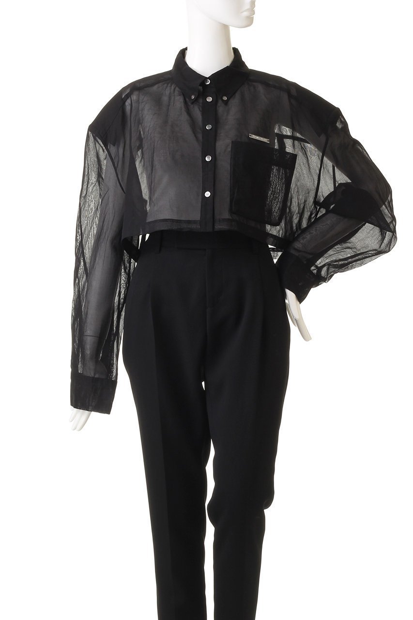 【プランク プロジェクト/PRANK PROJECT】のコットンオーガンジーオーバーショルダーシャツ / Cotton Organzy Over Shoulder Shirt 人気、トレンドファッション・服の通販 founy(ファニー) 　ファッション　Fashion　レディースファッション　Fashion for Women　トップス・カットソー　Cut & Sew Tops　シャツ・ブラウス・オフィスカジュアル　Elegant Blouses & Button-Ups　インナー　Innerwear　オーガンジー　Organza Fabric　ショート　Short, Short Length　スリーブ　Sleeve, Long Sleeve / Short Sleeve　マニッシュ　Mannish, Boyish　メタル　Metal, Metal Parts　ロング　Long, Long-Length　夏　Summer　羽織　Haori, Light Jacket　other-2|ID: prp329100004882963 ipo3291000000036448926