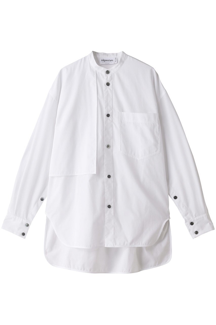 【ナゴンスタンス/nagonstans】のT/Cブロード All-round SH/シャツ インテリア・キッズ・メンズ・レディースファッション・服の通販 founy(ファニー) 　ファッション　Fashion　レディースファッション　Fashion for Women　トップス・カットソー　Cut & Sew Tops　シャツ・ブラウス・オフィスカジュアル　Elegant Blouses & Button-Ups　アシンメトリー　Asymmetrical Style　インナー　Innerwear　シンプル　Simple, Minimal　スリット　Slit, Slit Detail　スリーブ　Sleeve, Long Sleeve / Short Sleeve　フラップ　Flap, Flap Pocket　ブロード　Broadcloth, Fine Cotton　ラウンド　Round, Round Neck　ロング　Long, Long-Length　Salt|ID: prp329100004882979 ipo3291000000036449124