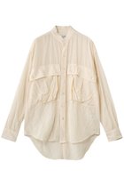 【キャサリンハムネット/KATHARINE HAMNETT LONDON】の【UNISEX】アセテートパラシュートバンドカラーシャツ 人気、トレンドファッション・服の通販 founy(ファニー) ファッション Fashion レディースファッション Fashion for Women トップス・カットソー Cut & Sew Tops シャツ・ブラウス・オフィスカジュアル Elegant Blouses & Button-Ups ユニセックス Unisex, Genderless スリーブ Sleeve, Long Sleeve / Short Sleeve ポケット Pocket, Pocket Detail リネン Linen, Linen Fabric ロング Long, Long-Length 新作・新入荷 New Arrivals / New In thumbnail アイボリー|ID: prp329100004882994 ipo3291000000036449386
