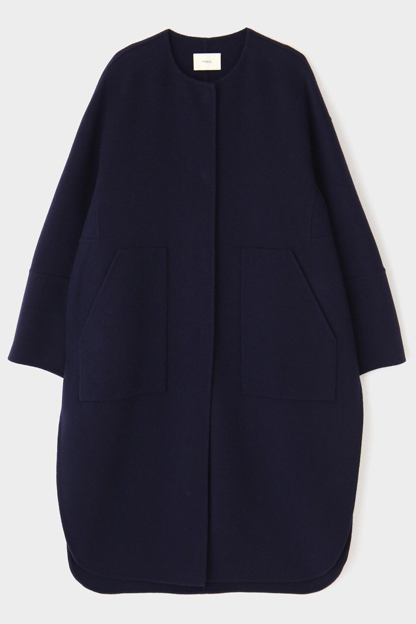 【ル フィル/LE PHIL】の《LE PHIL》ソフトウールリバーノーカラーコート 人気、トレンドファッション・服の通販 founy(ファニー) ファッション Fashion レディースファッション Fashion for Women アウター Coat / Outerwear Collection コート・ロングコート・ピーコート Long Coats, Peacoats & More シンプル Simple, Minimal スタンダード Standard, Basic スリット Slit, Slit Detail パッチ Patch, Appliqué フォルム Silhouette, Form ポケット Pocket, Pocket Detail ロング Long, Long-Length 新作・新入荷 New Arrivals / New In other-2|ID: prp329100004883014 ipo3291000000036449634