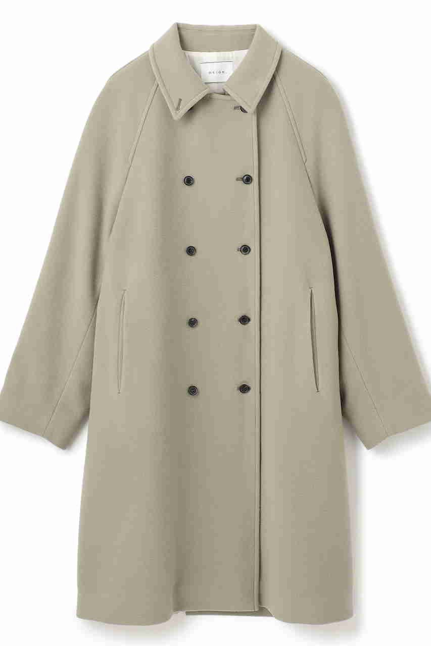 【ベイジ,/BEIGE,】のLABBOCK / ウール混ラグランステンカラーコート インテリア・キッズ・メンズ・レディースファッション・服の通販 founy(ファウニー) 　ファッション　Fashion　レディースファッション　Fashion for Women　アウター　Coat / Outerwear Collection　コート・ロングコート・ピーコート　Long Coats, Peacoats & More　ジャケット　Jacket, Outerwear　ストレート　Straight, Straight Cut　スリーブ　Sleeve, Long Sleeve / Short Sleeve　ダウン　Down, Puffer　ダブル　Double, Double-Breasted　ロング　Long, Long-Length　L.Khaki|ID: prp329100004883057 ipo3291000000036450034