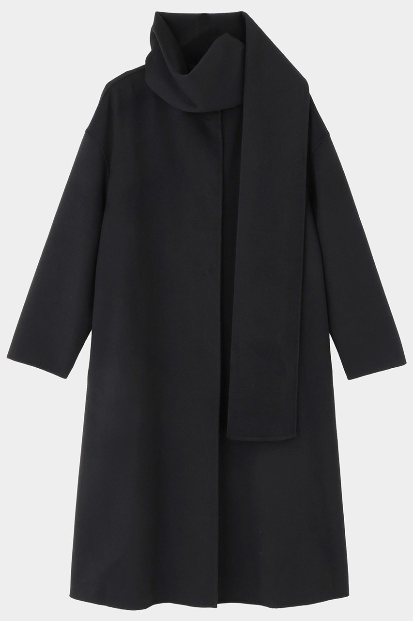 【ル フィル/LE PHIL】のピュアカシミアストール付コート インテリア・キッズ・メンズ・レディースファッション・服の通販 founy(ファウニー) 　ファッション　Fashion　レディースファッション　Fashion for Women　アウター　Coat / Outerwear Collection　コート・ロングコート・ピーコート　Long Coats, Peacoats & More　ストール　Stole, Wrap　ビッグ　Big, Oversized　フォーマル　Formal, Dressy　ロング　Long, Long-Length　エレガント 上品　Elegant　ブラック|ID: prp329100004883085 ipo3291000000036843352
