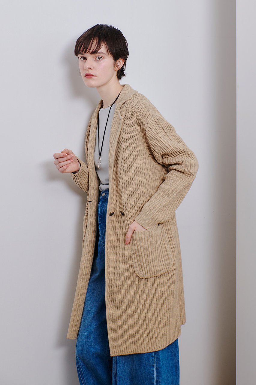 【アルアバイル/allureville】の片畦ニットコート 人気、トレンドファッション・服の通販 founy(ファニー) 　ファッション　Fashion　レディースファッション　Fashion for Women　アウター　Coat / Outerwear Collection　コート・ロングコート・ピーコート　Long Coats, Peacoats & More　インナー　Innerwear　シンプル　Simple, Minimal　リラックス　Relax, Relaxed Fit　畦　Ribbed Knit　other-8|ID: prp329100004883087 ipo3291000000036450359