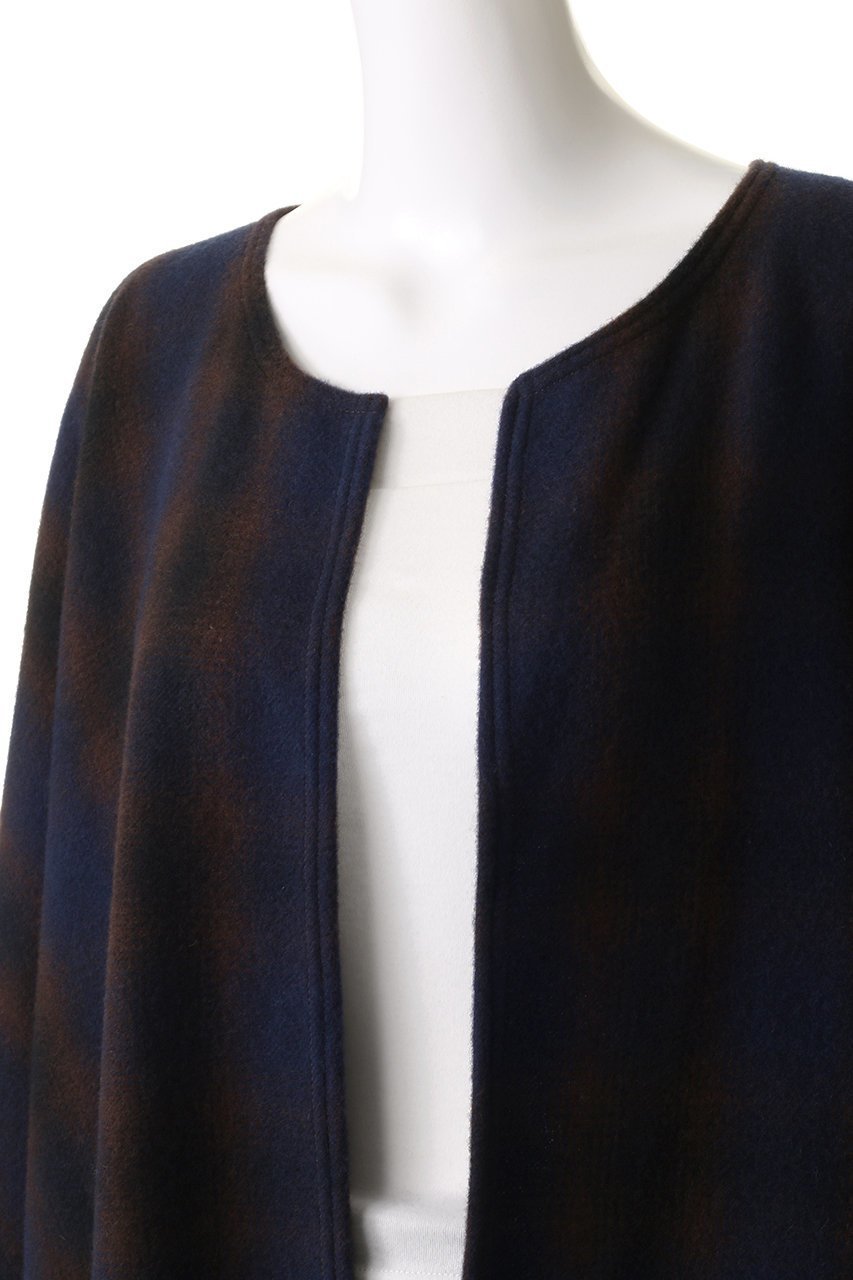 【ヌメロ ヴェントゥーノ/N°21】のポンチョ 人気、トレンドファッション・服の通販 founy(ファニー) 　ファッション　Fashion　レディースファッション　Fashion for Women　アウター　Coat / Outerwear Collection　コート・ロングコート・ピーコート　Long Coats, Peacoats & More　ポンチョ・ケープコート　Ponchos & Capes　ショート　Short, Short Length　チェック　Check, Plaid, Tartan　ポンチョ　Poncho, Cape Style　other-5|ID: prp329100004883102 ipo3291000000036450454