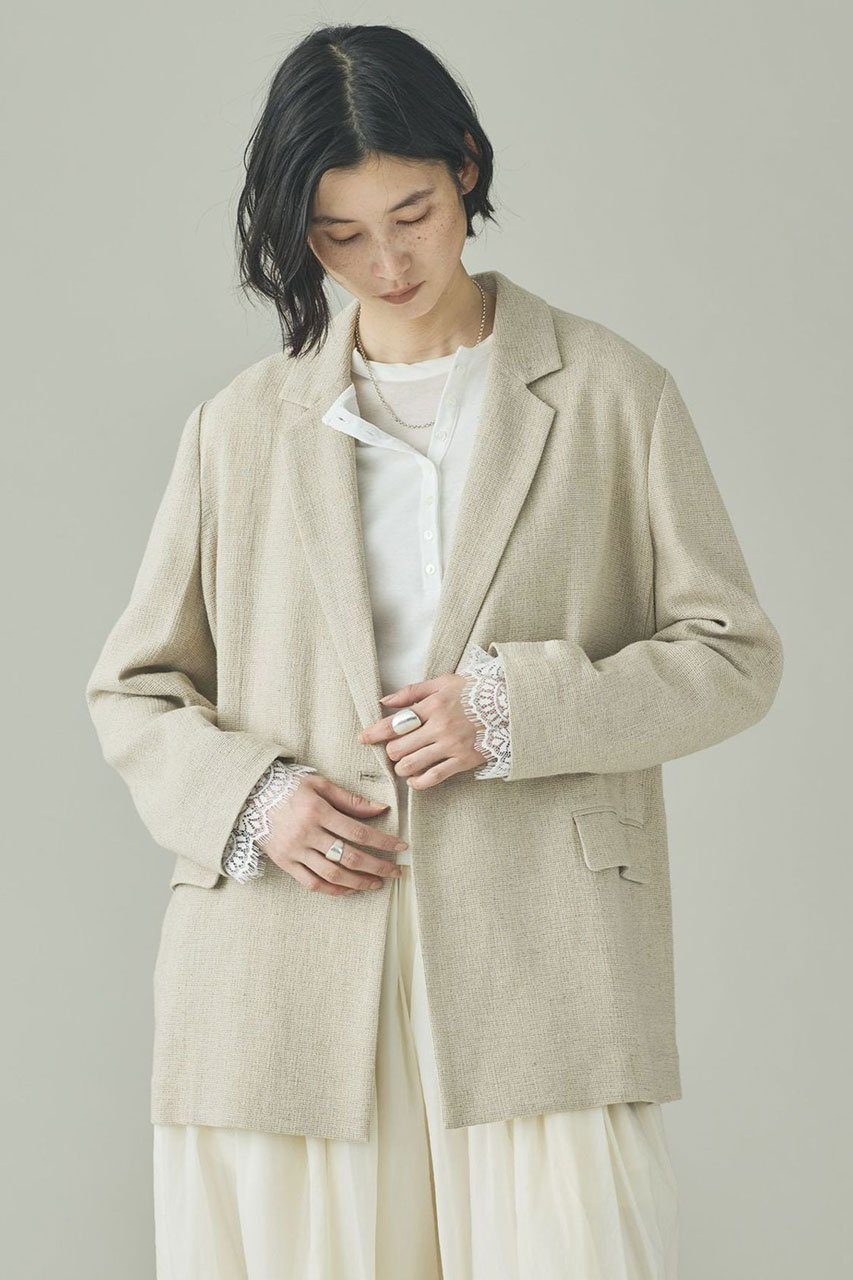 【カレンソロジー/Curensology】のパナマジャケット インテリア・キッズ・メンズ・レディースファッション・服の通販 founy(ファウニー) 　ファッション　Fashion　レディースファッション　Fashion for Women　アウター　Coat / Outerwear Collection　レディースジャケット・軽アウター　Jackets　シンプル　Simple, Minimal　ジャケット　Jacket, Outerwear　ダブル　Double, Double-Breasted　メッシュ　Mesh, Net Fabric　リネン　Linen, Linen Fabric　ベージュ|ID: prp329100004883167 ipo3291000000036451085