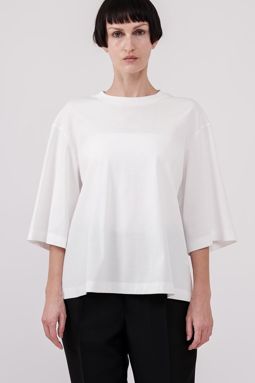 【ドメル/DOMELLE】のハイ ツイスト ジャージー Tシャツ インテリア・キッズ・メンズ・レディースファッション・服の通販 founy(ファニー) ファッション Fashion レディースファッション Fashion for Women トップス・カットソー Cut & Sew Tops シャツ・ブラウス・オフィスカジュアル Elegant Blouses & Button-Ups ロングTシャツ・Tシャツ Longline T-Shirts & Tees カットソー・ベーシックTシャツ Cut-and-Sewn Tops / Stretch Tees & Basics ショート Short, Short Length シンプル Simple, Minimal ストレート Straight, Straight Cut スリーブ Sleeve, Long Sleeve / Short Sleeve ツイスト Tweed, Tweed Fabric ツイード Twill, Twill Weave ビッグ Big, Oversized フォルム Silhouette, Form ミックス Mix, Mixed Style レース Lace, Lace Fabric 新作・新入荷 New Arrivals / New In ホワイト|ID: prp329100004883193 ipo3291000000036451363