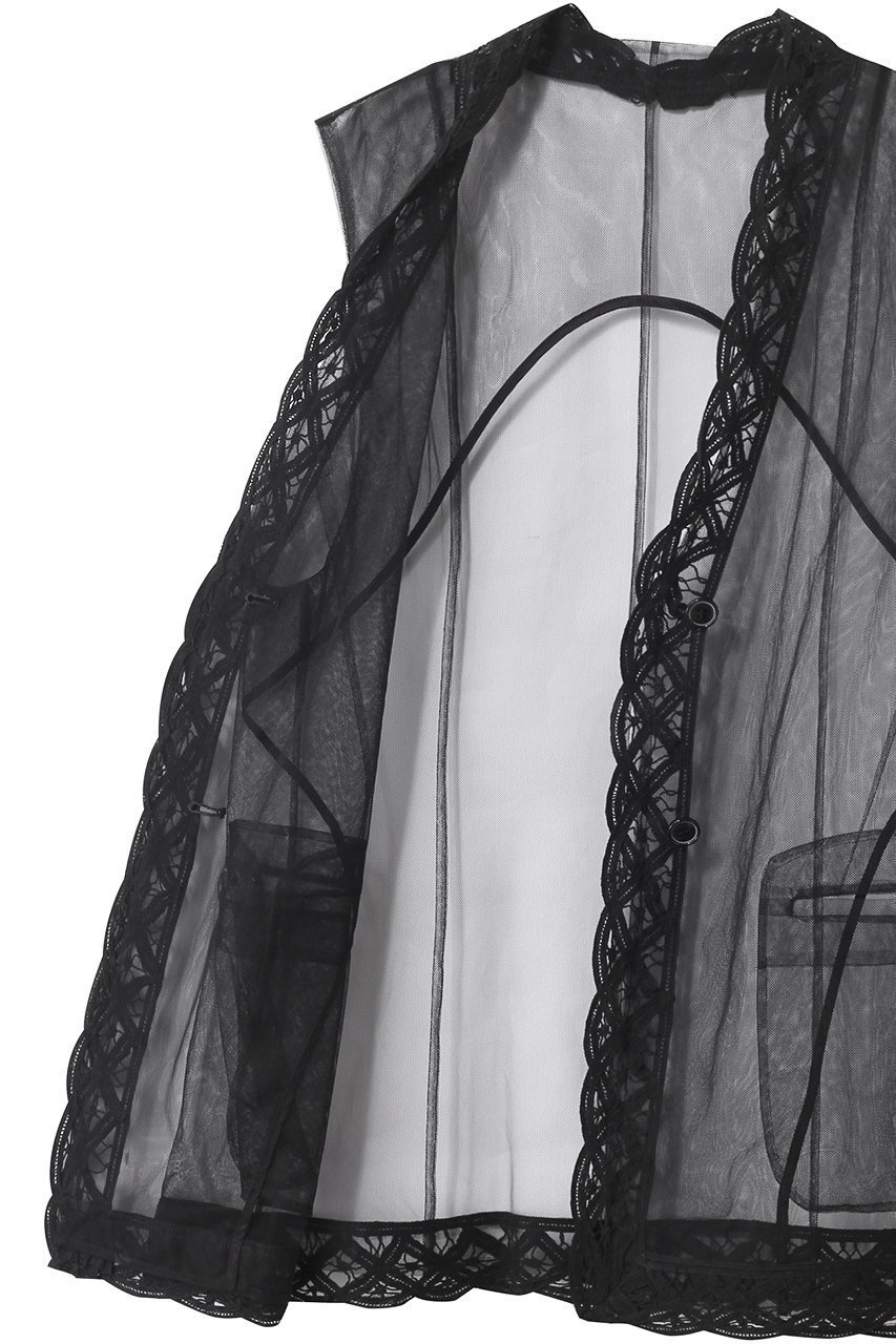 【プランク プロジェクト/PRANK PROJECT】のトリムレースチュールジレ / Trimmed Lace Tulle Gilet 大人の最旬トレンドファッション＆コーディネート founy(ファウニー) 　ファッション　Fashion　レディースファッション　Fashion for Women　アウター　Coat / Outerwear Collection　トップス・カットソー　Cut & Sew Tops　キャミソール&ノースリーブ　Camisoles & Sleeveless Tops　シャツ・ブラウス・オフィスカジュアル　Elegant Blouses & Button-Ups　ベスト&ジレ / 重ね着スタイル　Vests & Gilets　インナー　Innerwear　キャミソール　Camisole, Spaghetti Strap Top　ノースリーブ　Sleeveless, No-Sleeve　ポケット　Pocket, Pocket Detail　レース　Lace, Lace Fabric　春　Spring　秋　Autumn　other-6|ID: prp329100004883271 ipo3291000000036958716