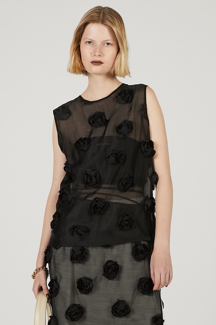 【プランク プロジェクト/PRANK PROJECT】のローズスリーブベスト / Rose Sleeve Vest 人気、トレンドファッション・服の通販 founy(ファニー) 　ファッション　Fashion　レディースファッション　Fashion for Women　アウター　Coat / Outerwear Collection　トップス・カットソー　Cut & Sew Tops　キャミソール&ノースリーブ　Camisoles & Sleeveless Tops　シャツ・ブラウス・オフィスカジュアル　Elegant Blouses & Button-Ups　ベスト&ジレ / 重ね着スタイル　Vests & Gilets　おすすめ　Recommended / Our Picks　インナー　Innerwear　オーガンジー　Organza Fabric　スリーブ　Sleeve, Long Sleeve / Short Sleeve　タンク　Tank Top, Sleeveless Top　デニム　Denim, Jeans Material　ノースリーブ　Sleeveless, No-Sleeve　ベスト　Vest, Waistcoat　ベーシック　Basic, Essential　ローズ　Rose, Rose Motif　other-8|ID: prp329100004883274 ipo3291000000036452033