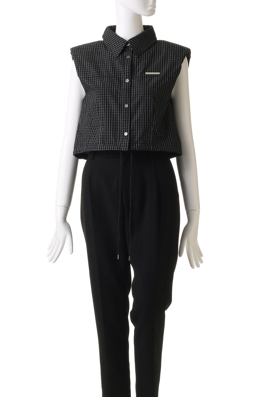 【プランク プロジェクト/PRANK PROJECT】のノースリチェックショートシャツ / Sleeveless Check Short Shirt 大人の最旬トレンドファッション＆コーディネート founy(ファウニー) 　ファッション　Fashion　レディースファッション　Fashion for Women　トップス・カットソー　Cut & Sew Tops　シャツ・ブラウス・オフィスカジュアル　Elegant Blouses & Button-Ups　ロングTシャツ・Tシャツ　Longline T-Shirts & Tees　おすすめ　Recommended / Our Picks　ショルダー　Shoulder, Shoulder Strap　ショート　Short, Short Length　スポーティ　Sporty, Casual Athletic　スリーブ　Sleeve, Long Sleeve / Short Sleeve　チェック　Check, Plaid, Tartan　ドローストリング　Drawstring, Pull Cord　モノトーン　Monotone, Black and White　夏　Summer　other-2|ID: prp329100004883286 ipo3291000000036895813