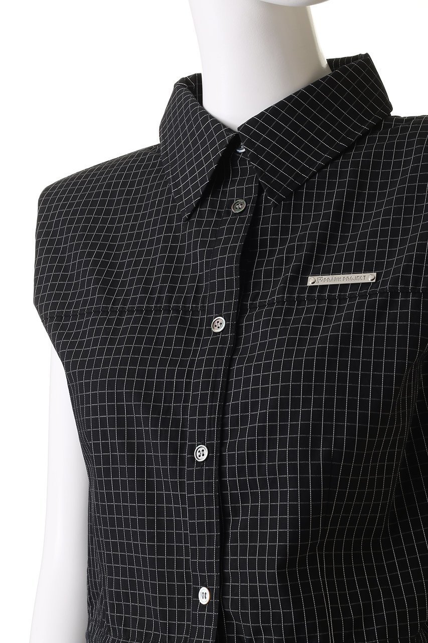 【プランク プロジェクト/PRANK PROJECT】のノースリチェックショートシャツ / Sleeveless Check Short Shirt 大人の最旬トレンドファッション＆コーディネート founy(ファウニー) 　ファッション　Fashion　レディースファッション　Fashion for Women　トップス・カットソー　Cut & Sew Tops　シャツ・ブラウス・オフィスカジュアル　Elegant Blouses & Button-Ups　ロングTシャツ・Tシャツ　Longline T-Shirts & Tees　おすすめ　Recommended / Our Picks　ショルダー　Shoulder, Shoulder Strap　ショート　Short, Short Length　スポーティ　Sporty, Casual Athletic　スリーブ　Sleeve, Long Sleeve / Short Sleeve　チェック　Check, Plaid, Tartan　ドローストリング　Drawstring, Pull Cord　モノトーン　Monotone, Black and White　夏　Summer　other-5|ID: prp329100004883286 ipo3291000000036895816