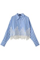 【メゾンスペシャル/MAISON SPECIAL】のStriped Lace Shirt/ワイドスカラップレースシャツ 人気、トレンドファッション・服の通販 founy(ファニー) ファッション Fashion レディースファッション Fashion for Women トップス・カットソー Cut & Sew Tops シャツ・ブラウス・オフィスカジュアル Elegant Blouses & Button-Ups ショート Short, Short Length ストライプ Stripe, Striped Pattern スリーブ Sleeve, Long Sleeve / Short Sleeve セットアップ Set-Up, Coordinated Outfit パターン Pattern, Design Print レース Lace, Lace Fabric ロング Long, Long-Length ワイド Wide, Wide Fit 再入荷 Restock / Back in Stock おすすめ Recommended / Our Picks thumbnail BLU(ブルー)|ID: prp329100004883296 ipo3291000000036452220