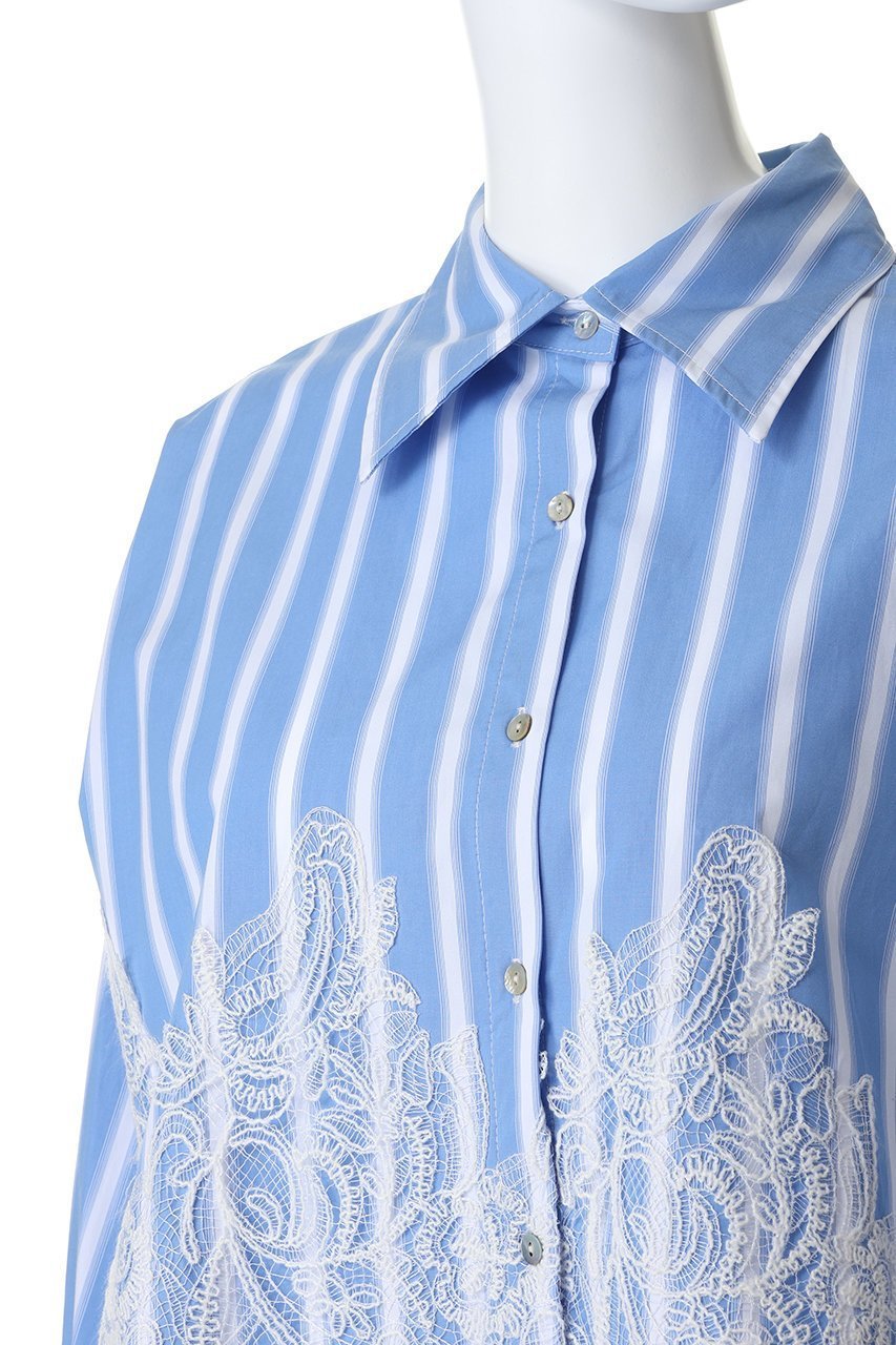 【メゾンスペシャル/MAISON SPECIAL】のStriped Lace Shirt/ワイドスカラップレースシャツ 人気、トレンドファッション・服の通販 founy(ファニー) ファッション Fashion レディースファッション Fashion for Women トップス・カットソー Cut & Sew Tops シャツ・ブラウス・オフィスカジュアル Elegant Blouses & Button-Ups ショート Short, Short Length ストライプ Stripe, Striped Pattern スリーブ Sleeve, Long Sleeve / Short Sleeve セットアップ Set-Up, Coordinated Outfit パターン Pattern, Design Print レース Lace, Lace Fabric ロング Long, Long-Length ワイド Wide, Wide Fit 再入荷 Restock / Back in Stock おすすめ Recommended / Our Picks other-5|ID: prp329100004883296 ipo3291000000036452232