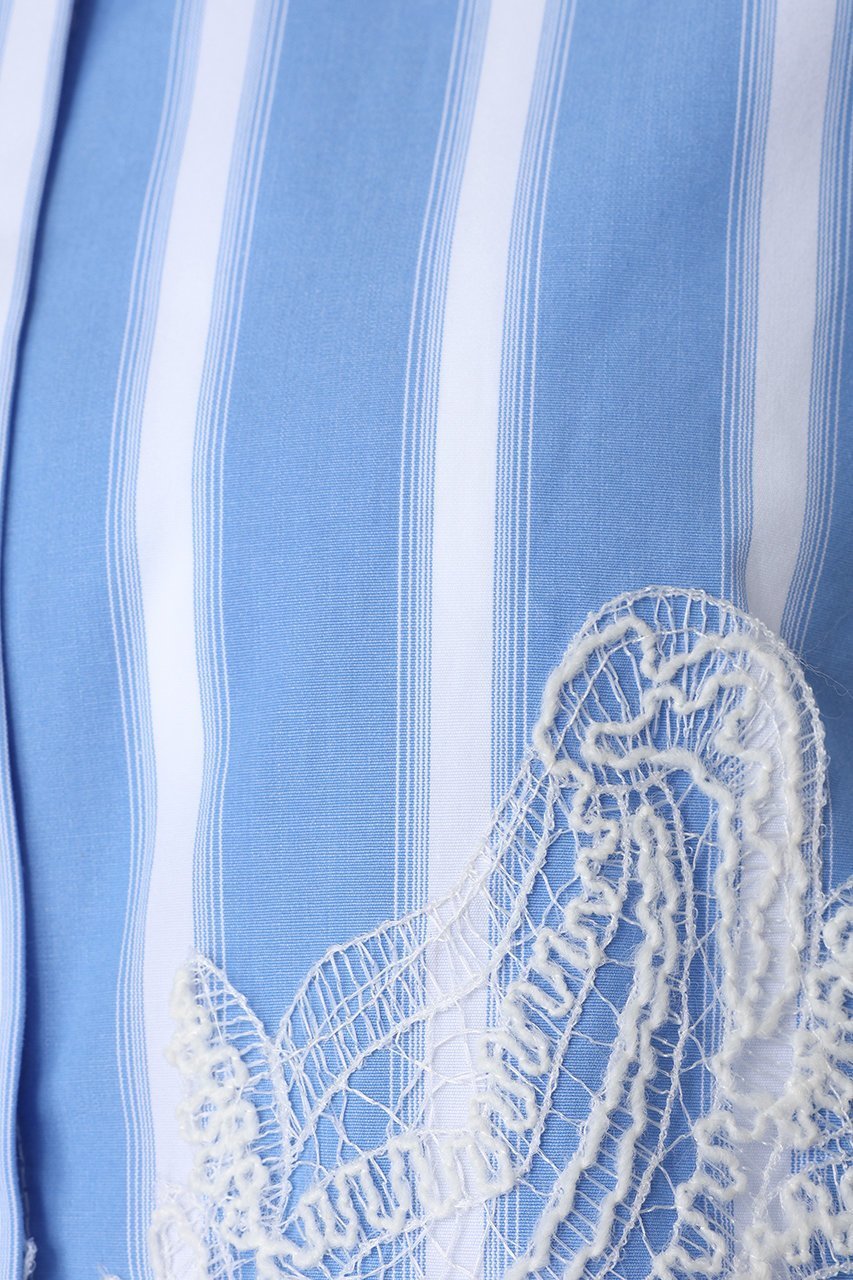 【メゾンスペシャル/MAISON SPECIAL】のStriped Lace Shirt/ワイドスカラップレースシャツ 人気、トレンドファッション・服の通販 founy(ファニー) ファッション Fashion レディースファッション Fashion for Women トップス・カットソー Cut & Sew Tops シャツ・ブラウス・オフィスカジュアル Elegant Blouses & Button-Ups ショート Short, Short Length ストライプ Stripe, Striped Pattern スリーブ Sleeve, Long Sleeve / Short Sleeve セットアップ Set-Up, Coordinated Outfit パターン Pattern, Design Print レース Lace, Lace Fabric ロング Long, Long-Length ワイド Wide, Wide Fit 再入荷 Restock / Back in Stock おすすめ Recommended / Our Picks other-6|ID: prp329100004883296 ipo3291000000036452235