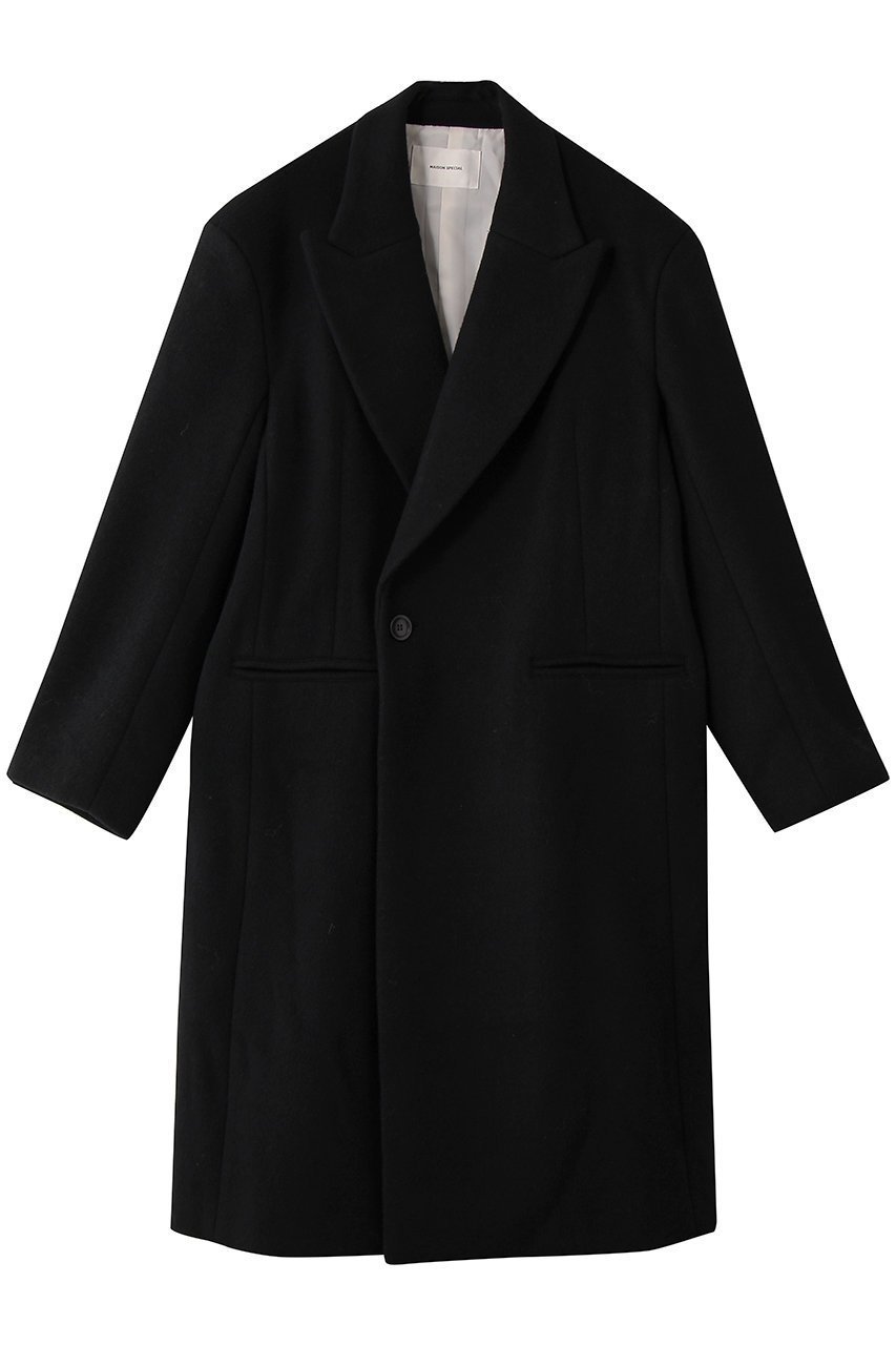 【メゾンスペシャル/MAISON SPECIAL】のPile Melton Chester Coat/パイルメルトンチェスターコート インテリア・キッズ・メンズ・レディースファッション・服の通販 founy(ファニー) ファッション Fashion レディースファッション Fashion for Women アウター Coat / Outerwear Collection コート・ロングコート・ピーコート Long Coats, Peacoats & More チェスターコート・ロング丈アウター Chester Coats / Chesterfield Long Coats チェスターコート Chester Coat, Long Coat メルトン Melton, Heavy Wool ロング Long, Long-Length エレガント 上品 Elegant 再入荷 Restock / Back in Stock BLK(ブラック)|ID: prp329100004883301 ipo3291000000036452271
